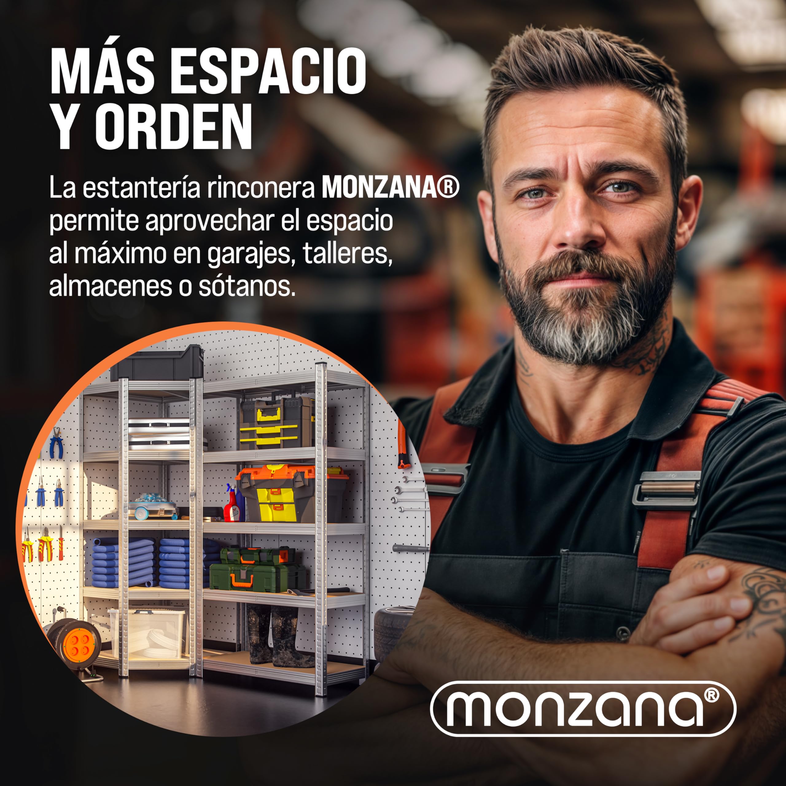 Monzana® Estantería Esquinera Almacenaje, Garaje, Almacén, Trastero,180x70x40cm, 5 Baldas, Acero Galvanizado, Modular, Esquina, Estanterias de Carga 875kg