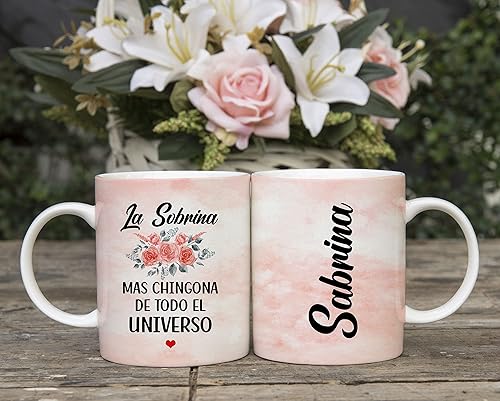 Miniatura 4 de La Sobrina Mas Chingona De Todo El Universo Taza Personalizada Regalos Para Cumpleaños Día De La Madre Taza Gráfica Novedad Tazas 11oz Blanco