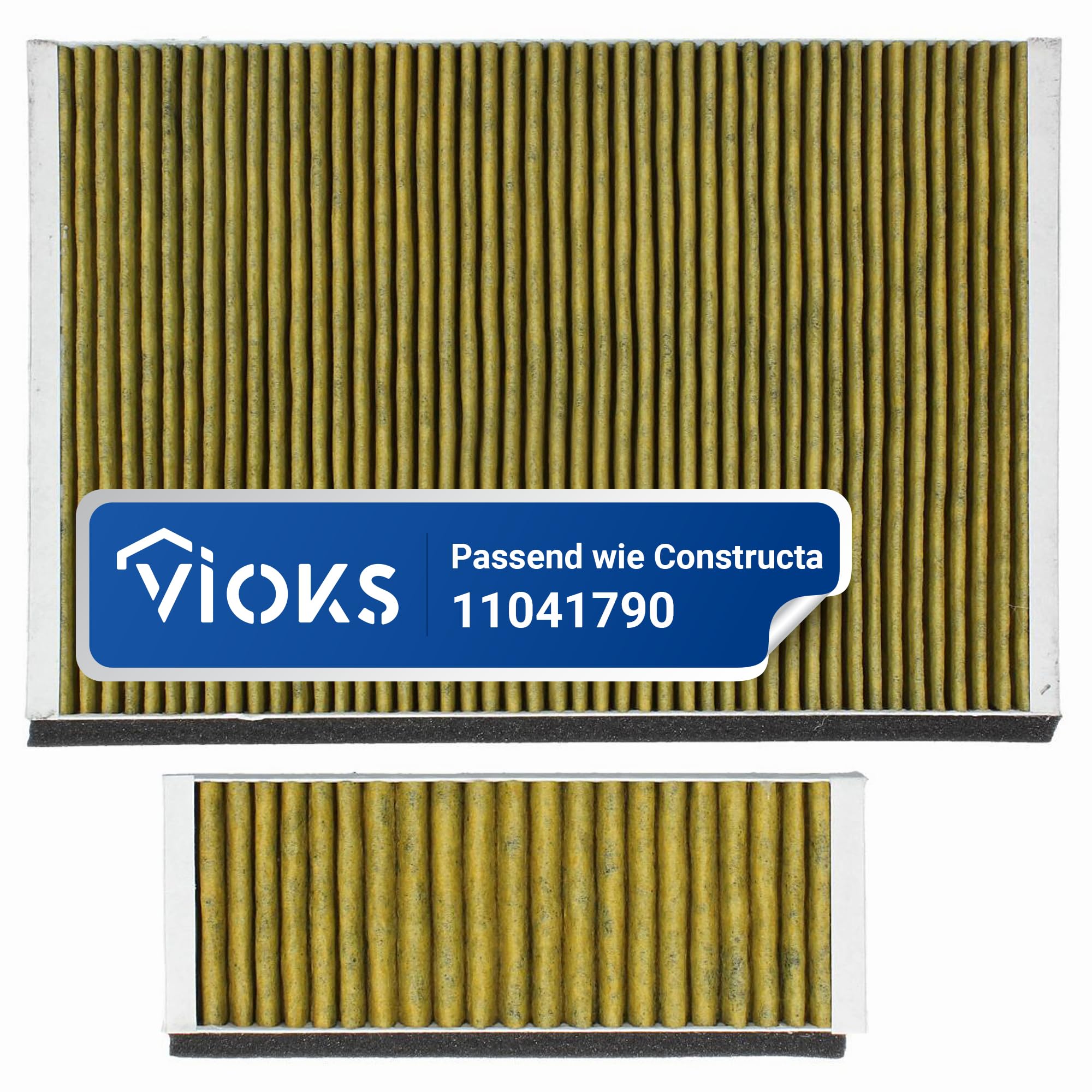 VIOKS 2x Aktivkohlefilter Abzugshaube Ersatz für Bosch Siеmens 11041790 | Geruchsfilter Heckfilter, Clean Air Filter, Ersatz für Neff Constructa 11018700 DWZ0AK0A0 Z51AIA0X0, für Dunstabzugshauben