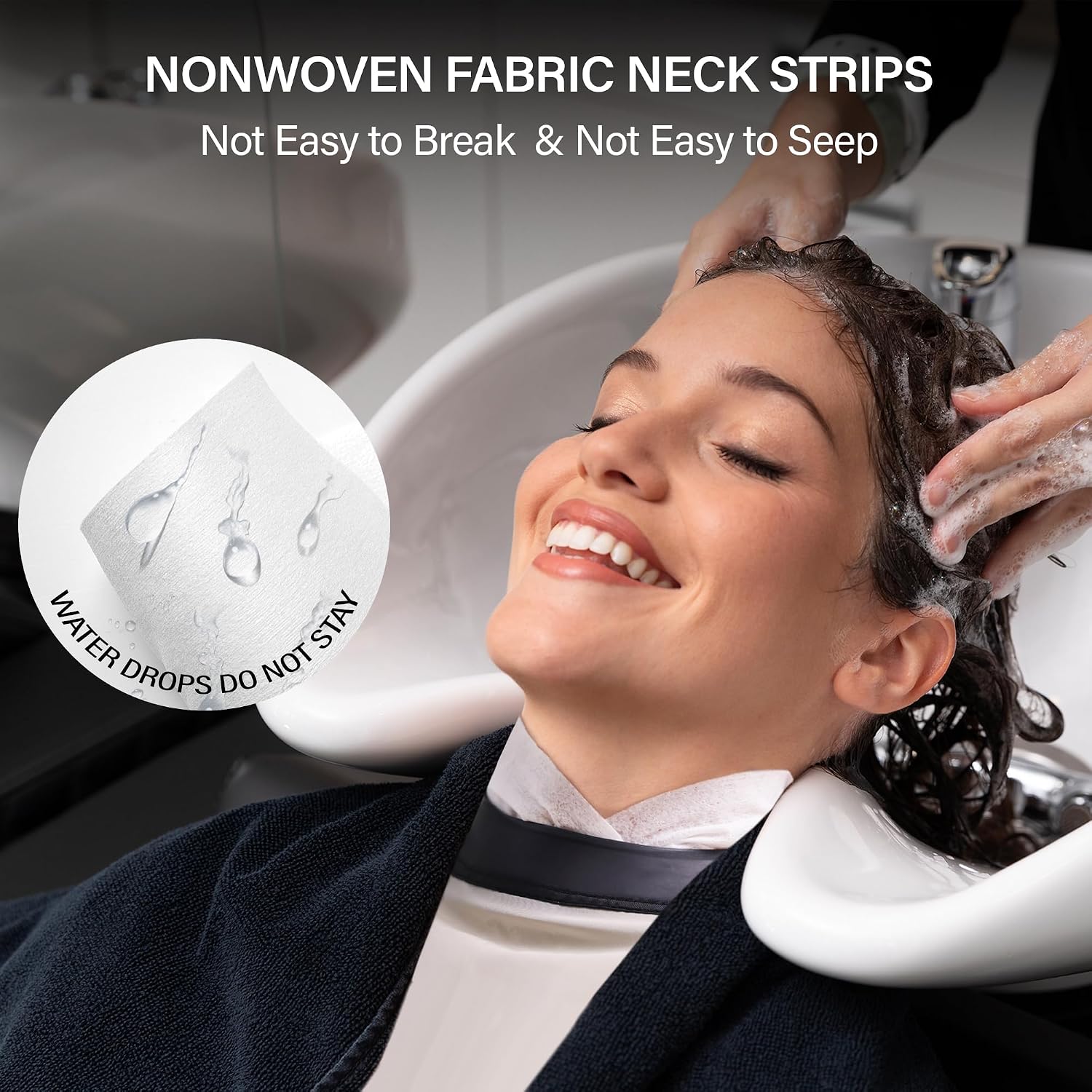 Neck Strips Professional Non-Woven Fabric Tape - 100 Count Electrostatic Adsorption Disposable Haircut Paper Neck Band for Barbers and Hairstylists Salon Accessories