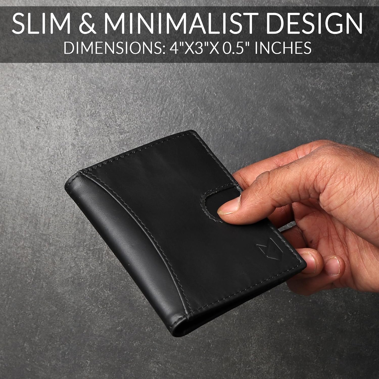 FOXHACKLE Slim Minimalist Credit Card Holder Front Pocket Leather Bifold RFID Blocking Wallet for Men & Women (Matte Black) - Image 3