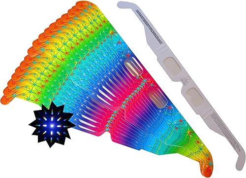 Rob's Super Happy Fun Store Gafas de difracción de fuegos artificiales – 50 gafas de difracción con efecto de explosión estelar Plus1 Gafas de