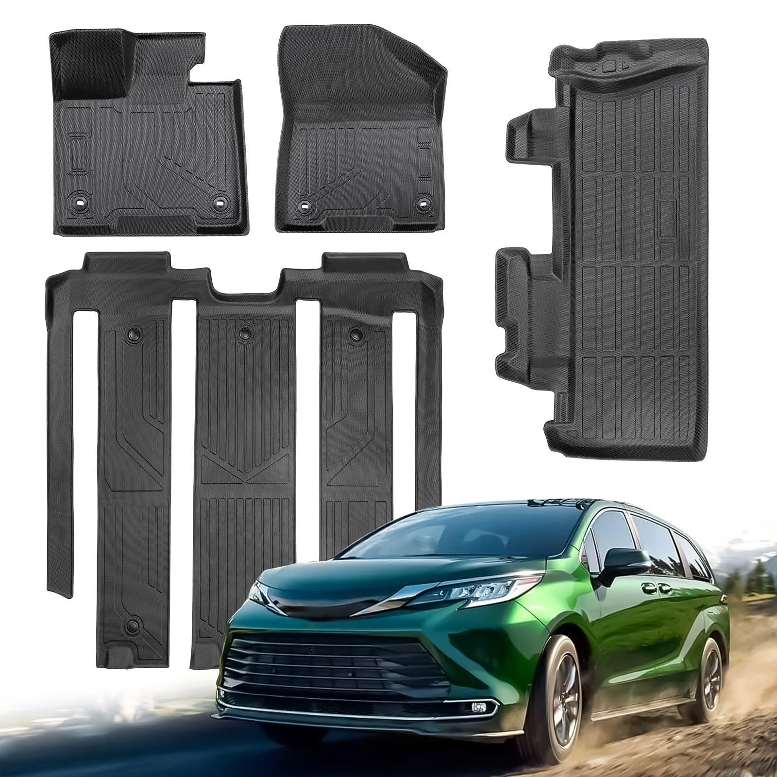 Amazon.com: Liner Master?? Floor Mats for Toyota Sienna 2021-2024(Only ...