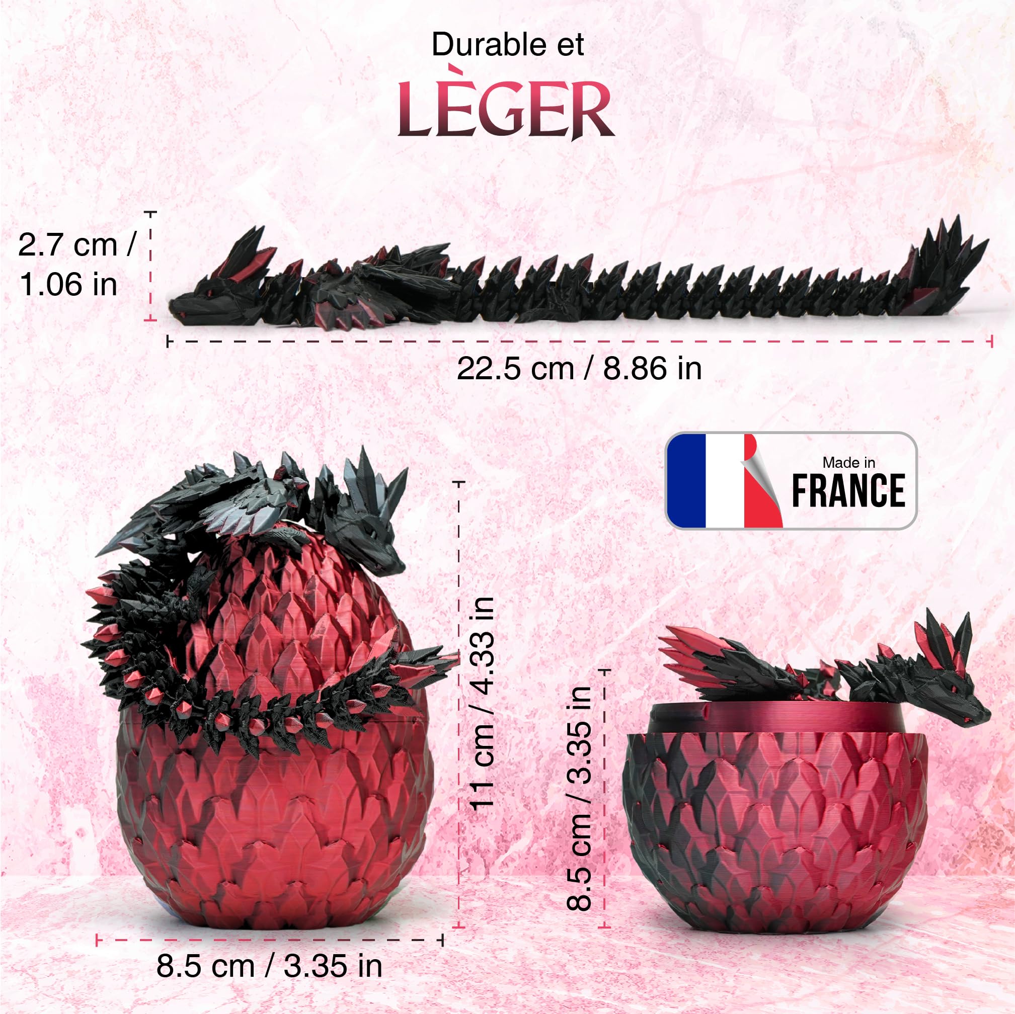 Dragon Articulé Imprimé En 3D, Dragon Flexible, Jouet Agité