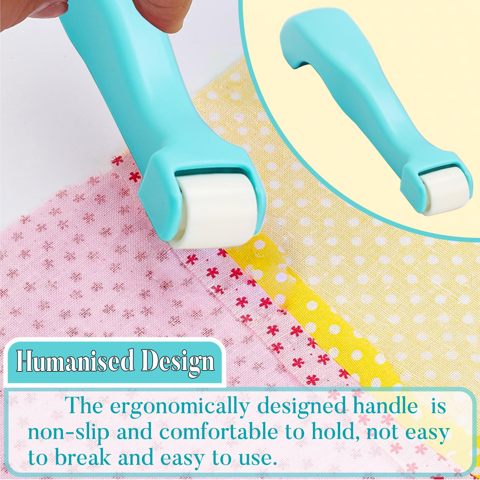Haltbarkeit Nähzubehör Nahtroller Kleines Tragbares Quilten Naht Walze,Leicht zu Greifen Seam Roller Tool for Sewing,Nahttrenner Nähzubehör,zum Quilten,Nähen,Drucken,Tinte,Tapeten(Grün)