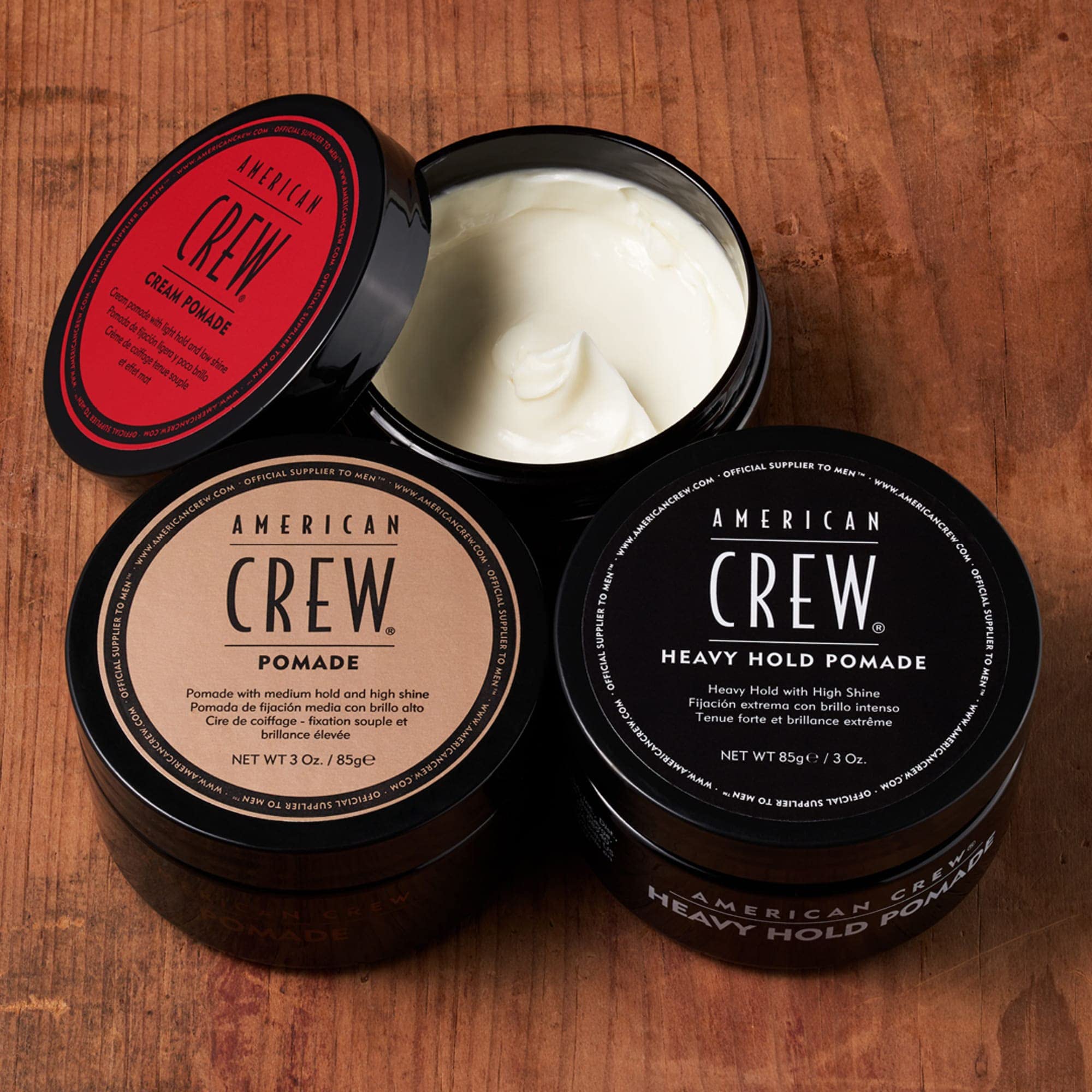 American Crew - Pomade - Cire Coiffante Fixation Souple - Cire Cheveux Homme Brillance Elevée - Produit Coiffant pour Style Créatif - Produit Cheveux Bouclés et Raides - 85ml