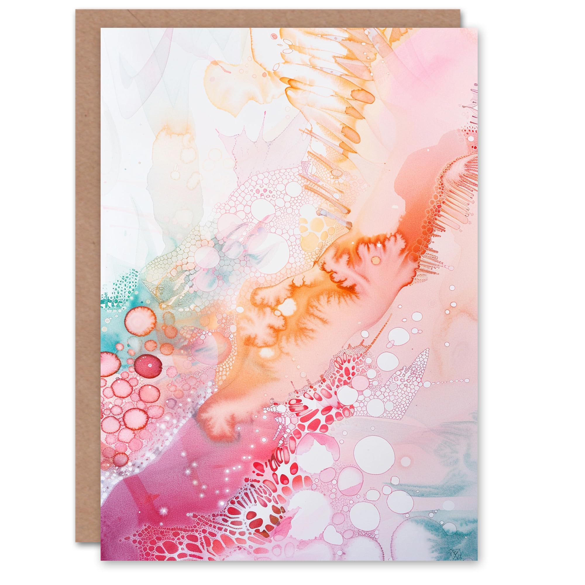 Artery8 Watercolour Patterns Colourful Soft Pastel For Her Woman Birthday Card