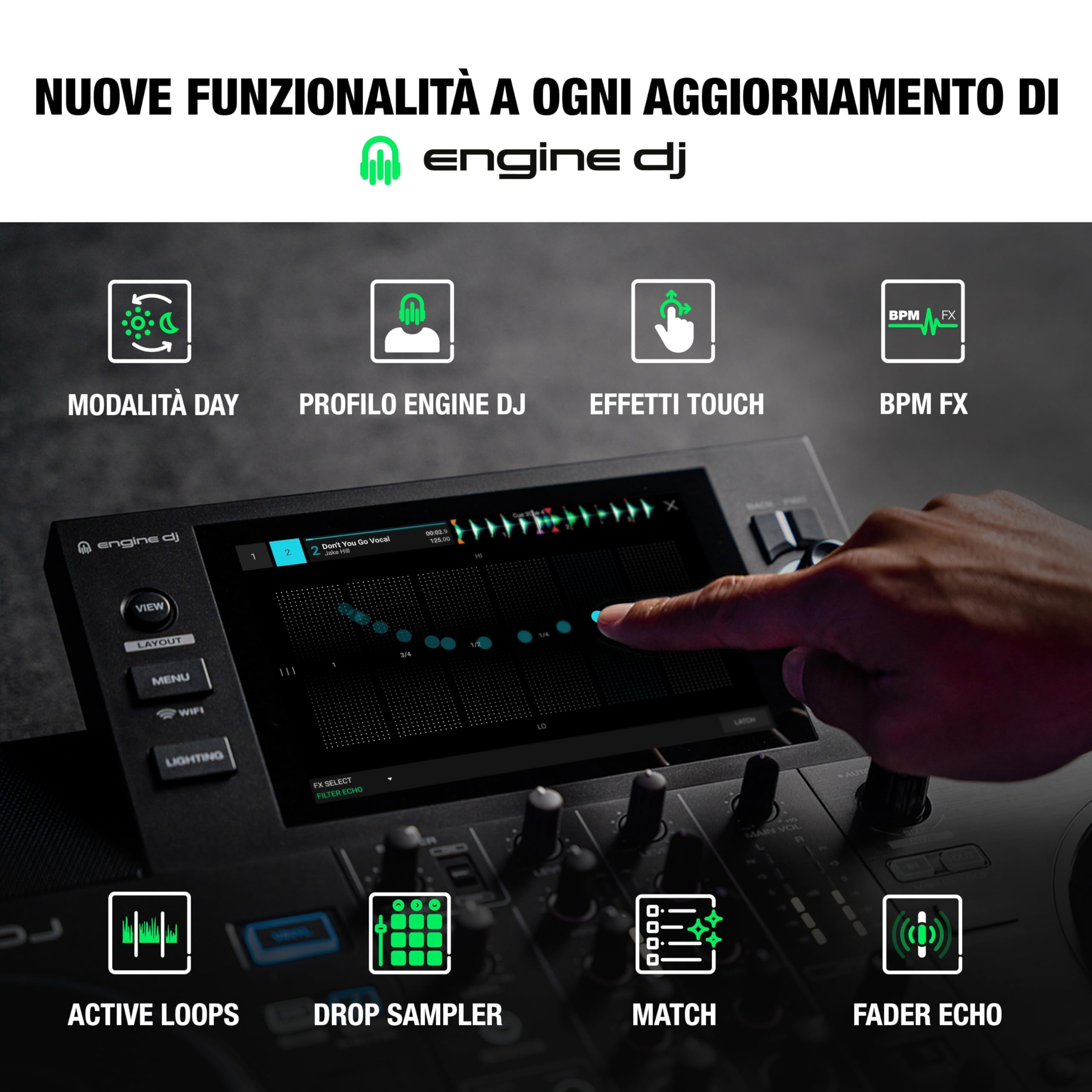 Denon DJ SC LIVE 2 – Console DJ con streaming da Amazon Music, Schermo Touch da 7”, Wi-Fi, casse, supporto per Serato DJ & Virtual DJ