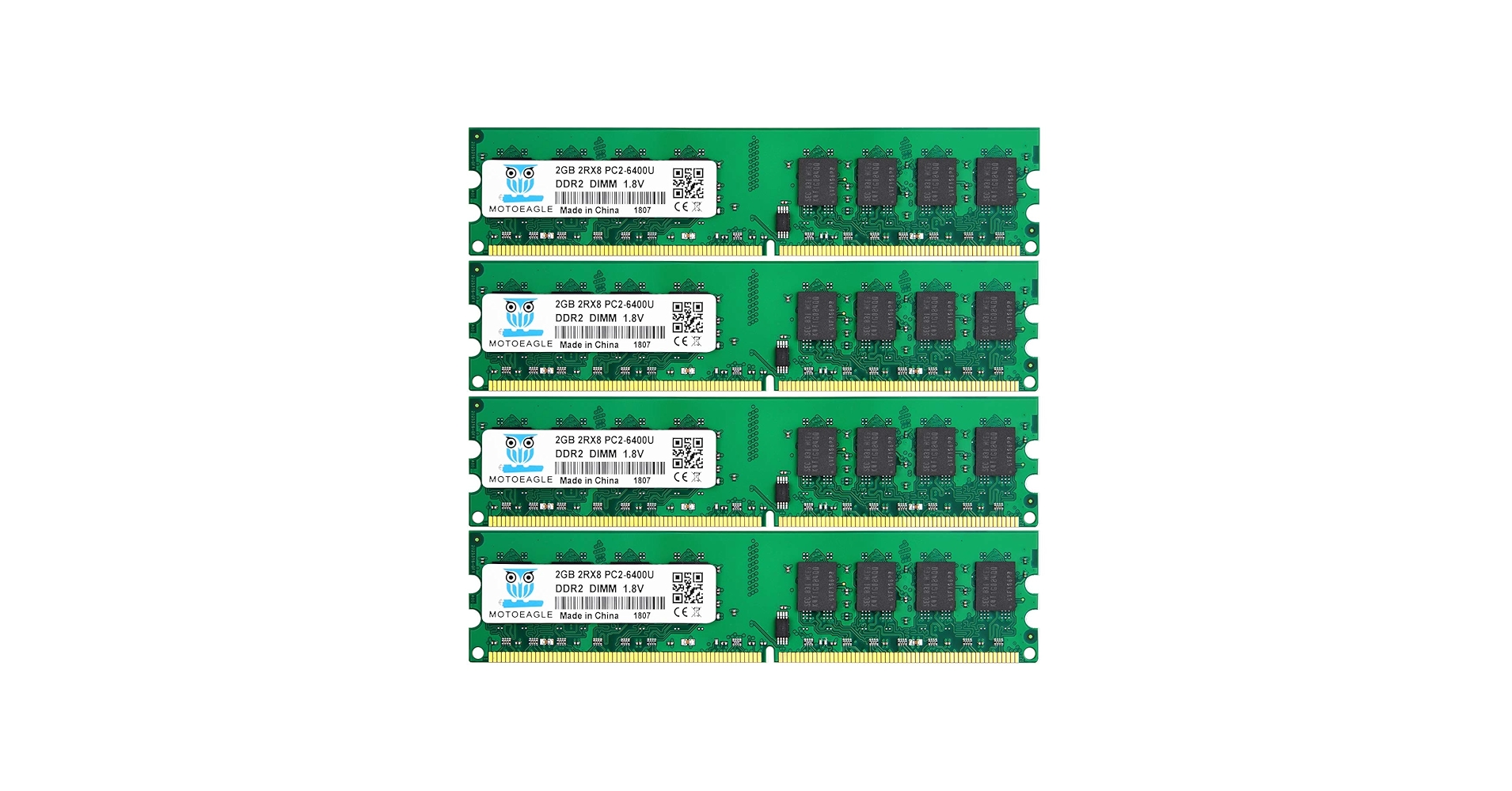 PC2 6400 DDR2 800MHz UDIMM RAM 8GB Kit (2GBX4) 2Rx8 PC2 6400U 2GB 1.8V Non-ecc Unbuffered Desktop Memory