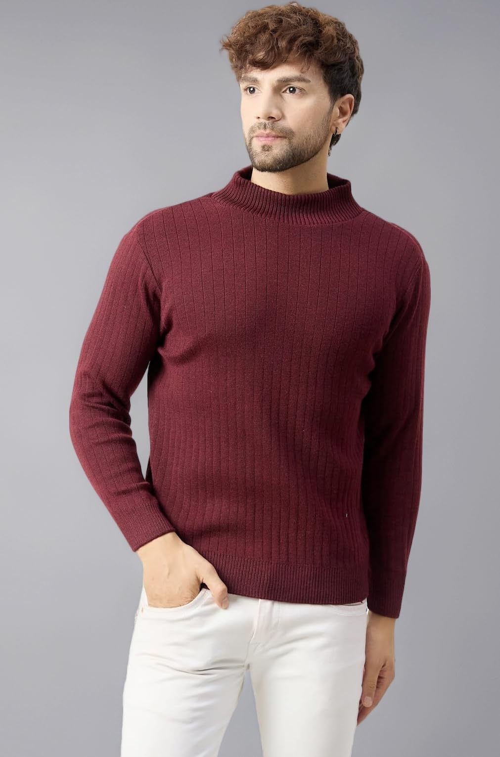 Men High Neck Full Sleeve Winter Woolen Sweater