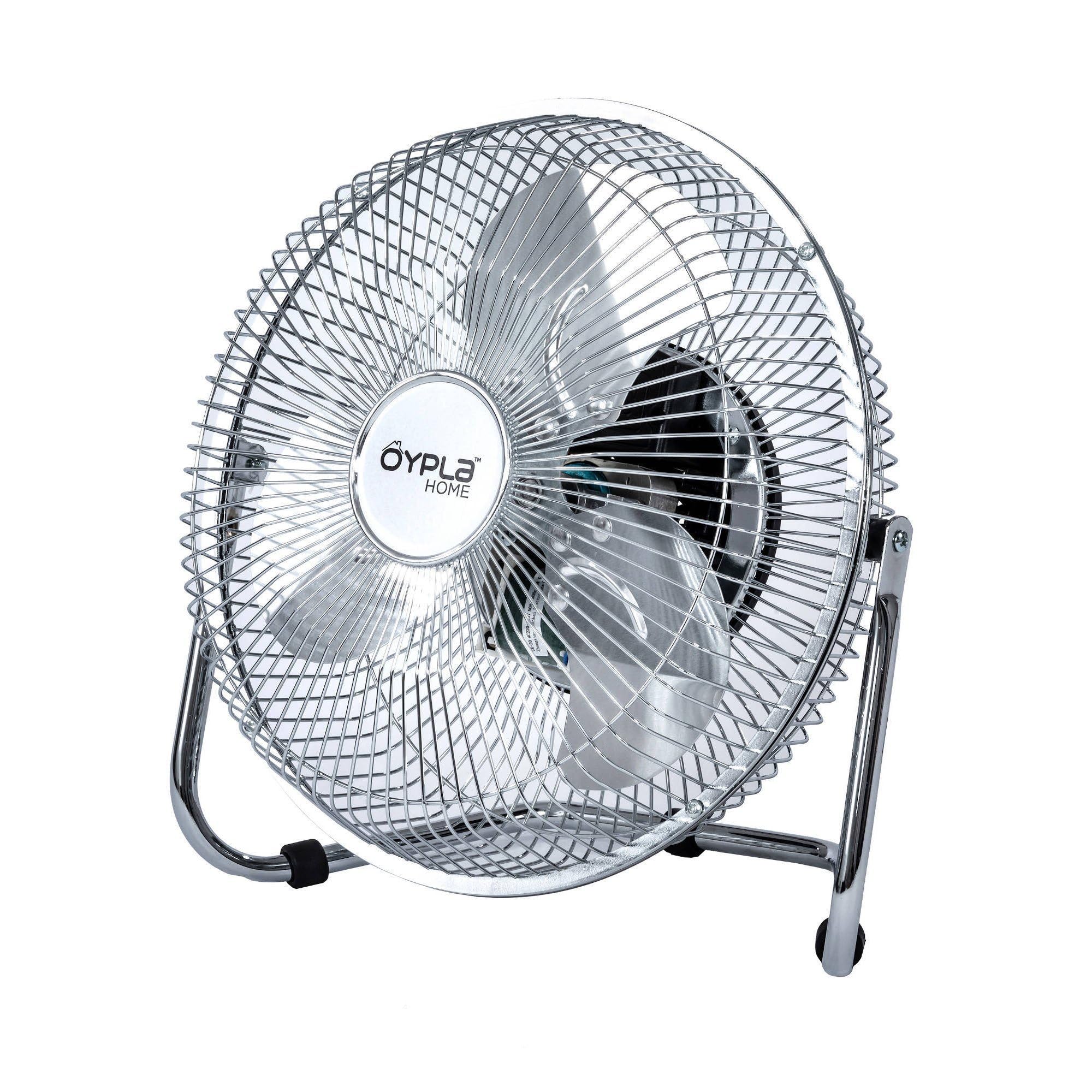 Oypla 3 Speed Floor Standing Gym Fan Hydroponic (Chrome, 9 Inch)