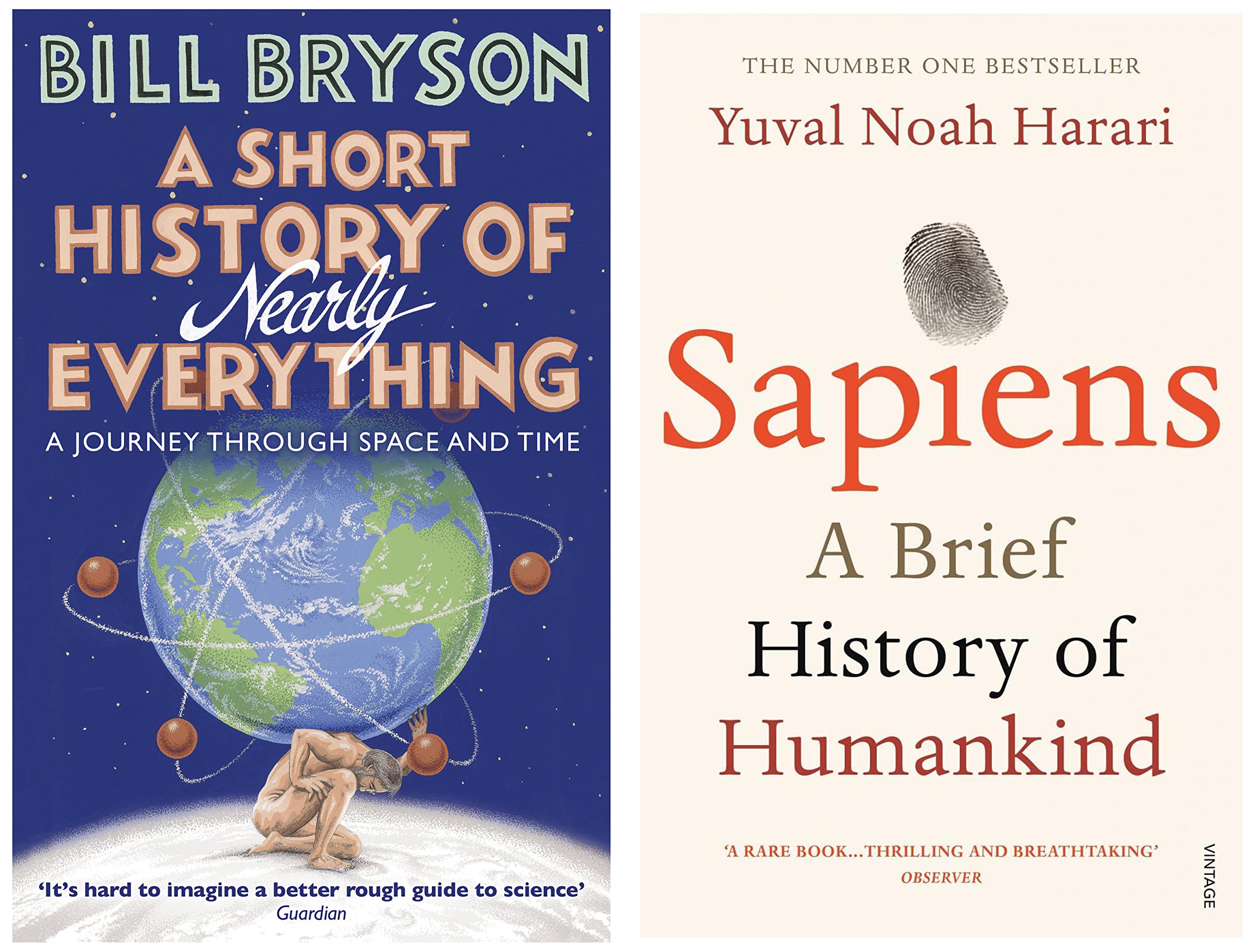 A Short History Of Nearly Everything (Re-Issue) (Bryson) (Bryson, 5)+Sapiens: A Brief History of Humankind Product Bundle