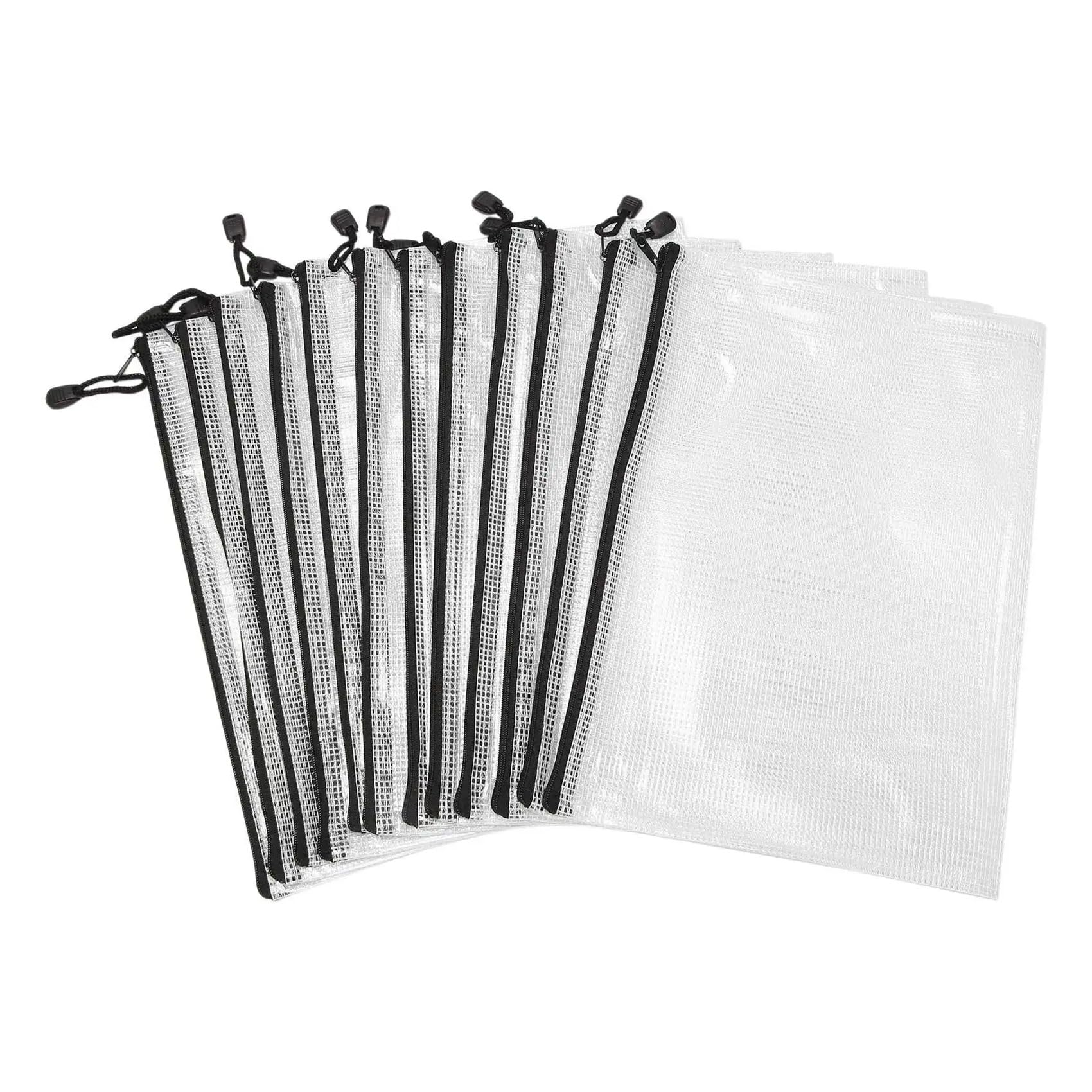12 Sacchetti con Cerniera A4, in Rete con Cerniera, for Giochi da Tavolo, in PVC, for Ufficio, 34 * 24 cm