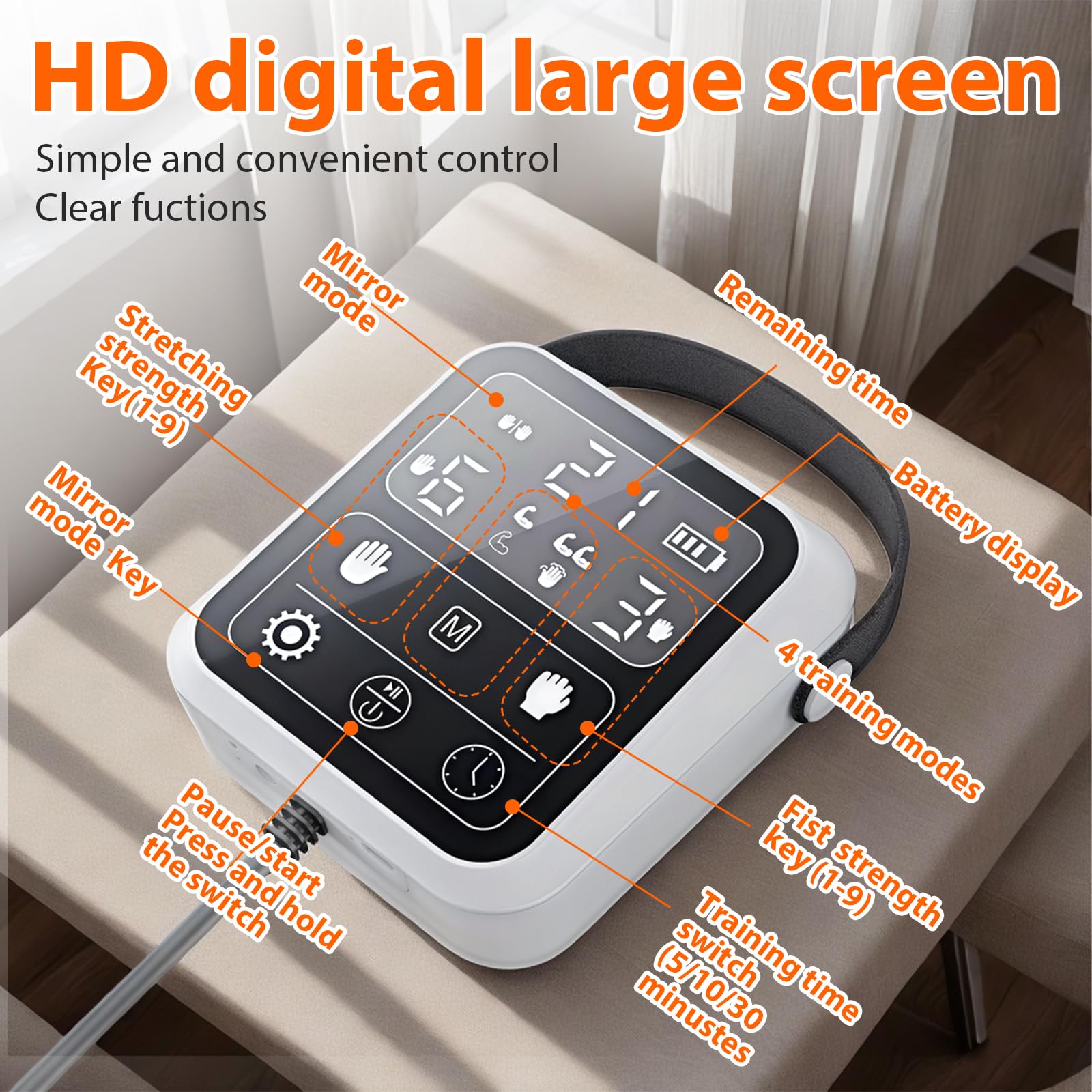 Rehabilitation Robot Glove for Stroke Recovery - Robotic Hand Therapy Glove for Left or Right Fingers Strength Training Device for Hemiplegia for Mobility & Rehab Training (Left Hand - XL)