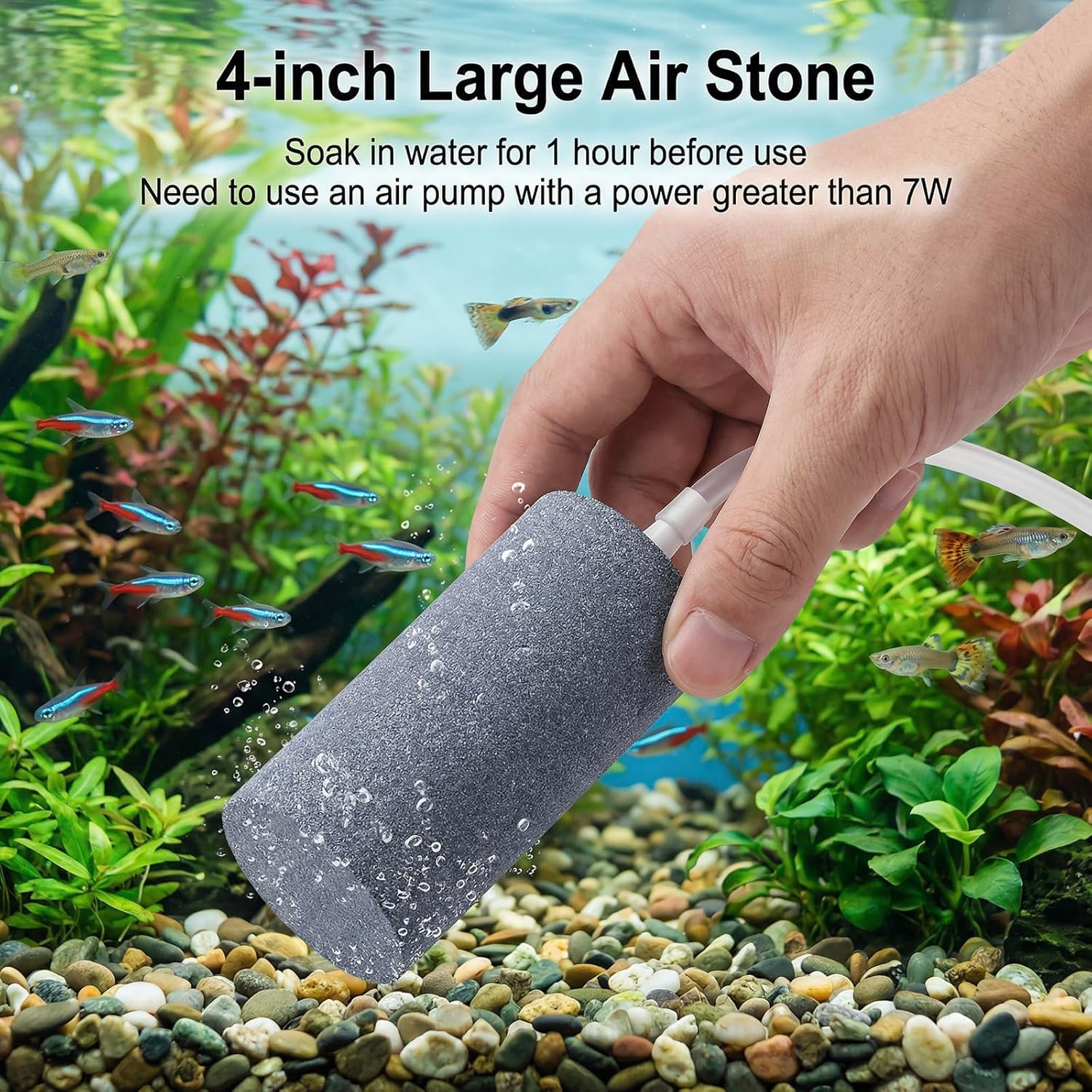 10 Pieces 4 Inches Large Air Stone Bar Bubble Diffuser Set, Cylinder Aerator Bubble Diffuse for Large Fish Tank, Aquarium, Ponds