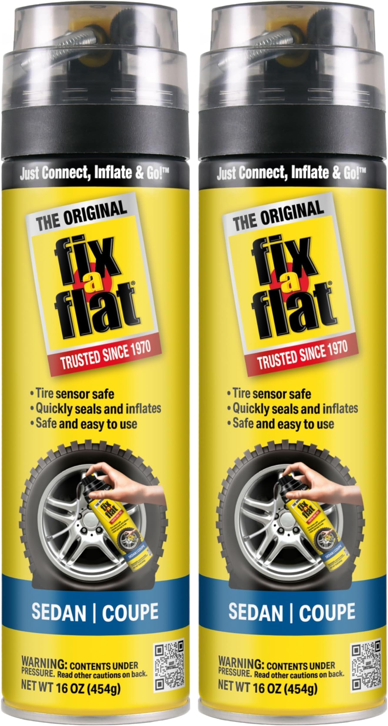 Fix-A-Flat Tire Repair, 16 oz, 2-Pack | Emergency Use | Eco-Friendly Formula | For Standard Tires | Universal Fit