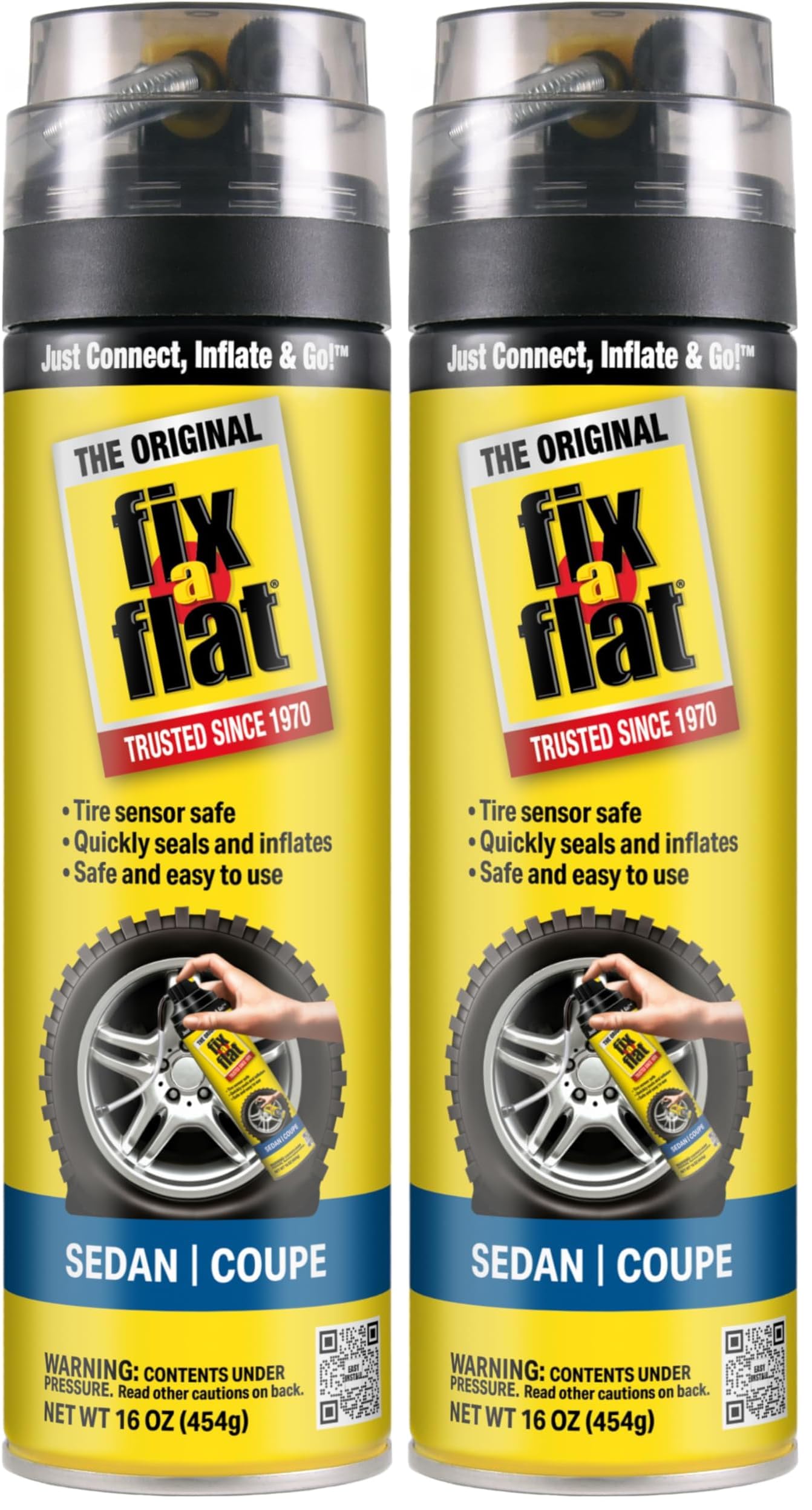 Fix-A-Flat Tire Repair, 16 oz, 2-Pack | Emergency Use | Eco-Friendly Formula | For Standard Tires | Universal Fit
