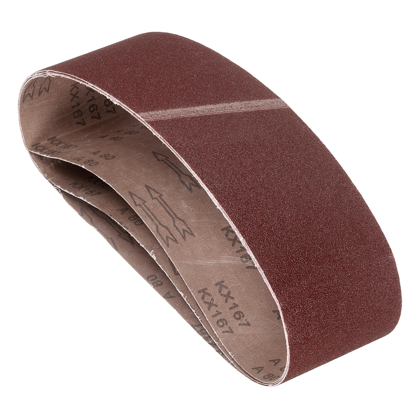 Kozelo 3 Pack Sanding Belts 100mm x 1334mm 80 Grit Alumina Abrasive Belt Sander Paper for Belt Sander Metal Grinding Wood Working Weld Rust Removal
