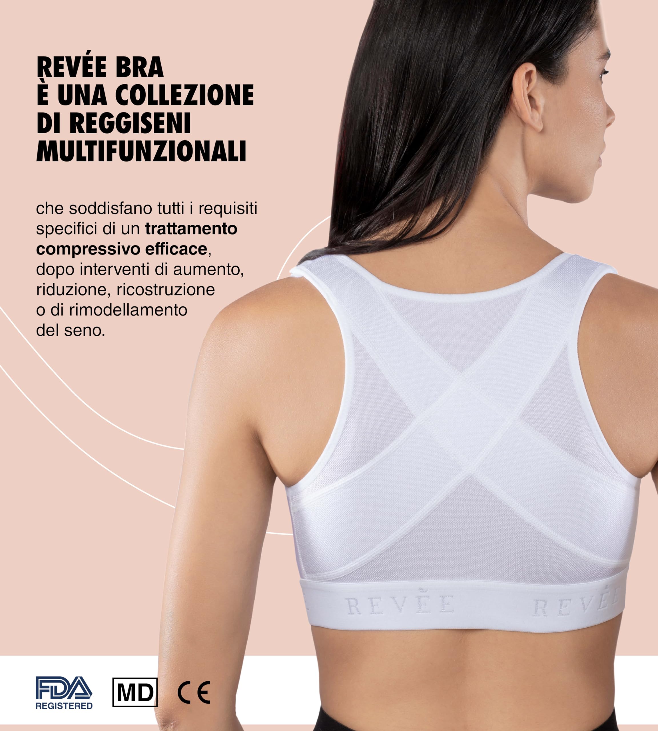 REVÉE Reggiseno Post-Operatorio per Mastoplastica Additiva, Riduttiva, Sostituzione Protesi, Mastopessi, Oncoplastica, Quadrantectomia - Bra Julie