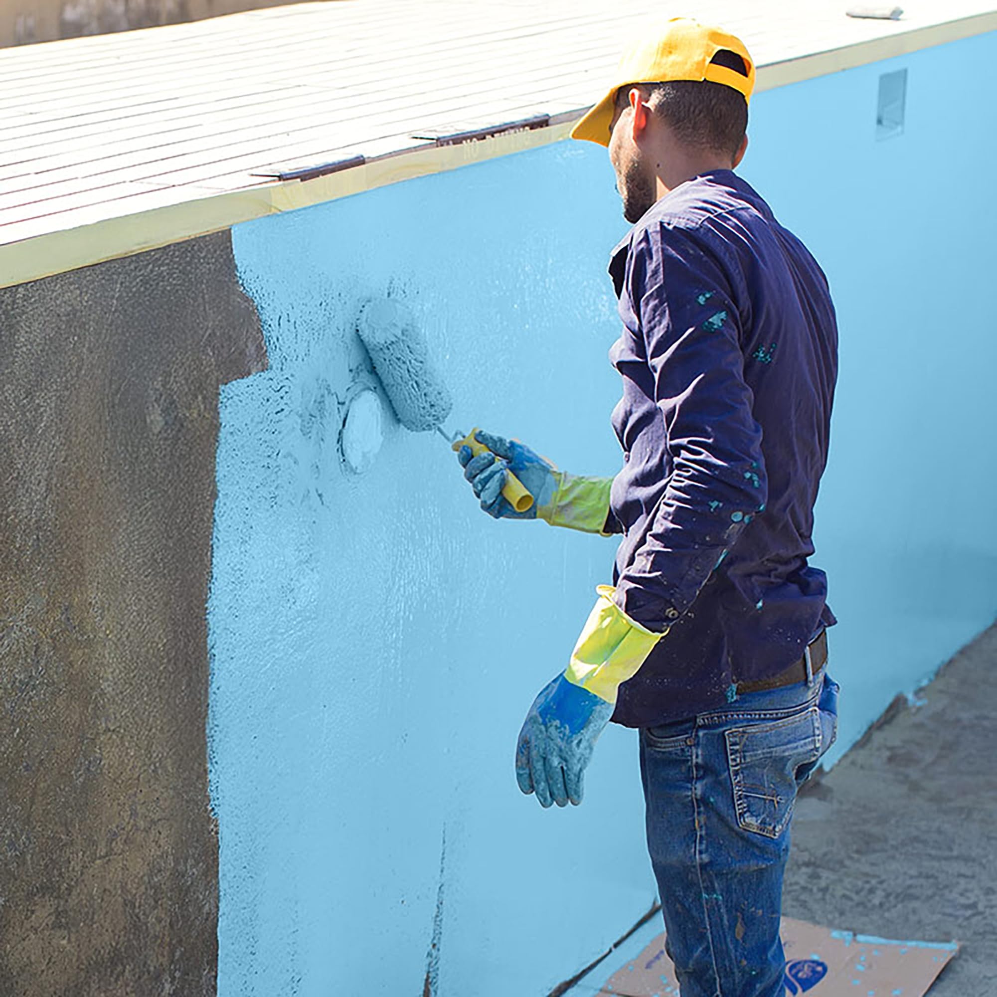 EPODEX Poolfarbe, Schwimmbadfarbe - Himmelblau Pastell | UV-beständig, elastisch & langlebig 2K PU Paint, für Beton-, Chlor- & Salzwasserpools, Matt, 2kg – deckt 9 m² (2 Anstriche)