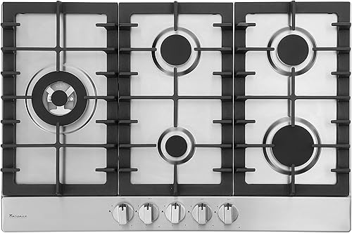 Rangaire RCG301S - Placa de cocina de gas de 30 pulgadas, acero inoxidable, quemadores sellados, rejillas de hierro fundido, controles de quemador disponible en Yaxa Costa Rica