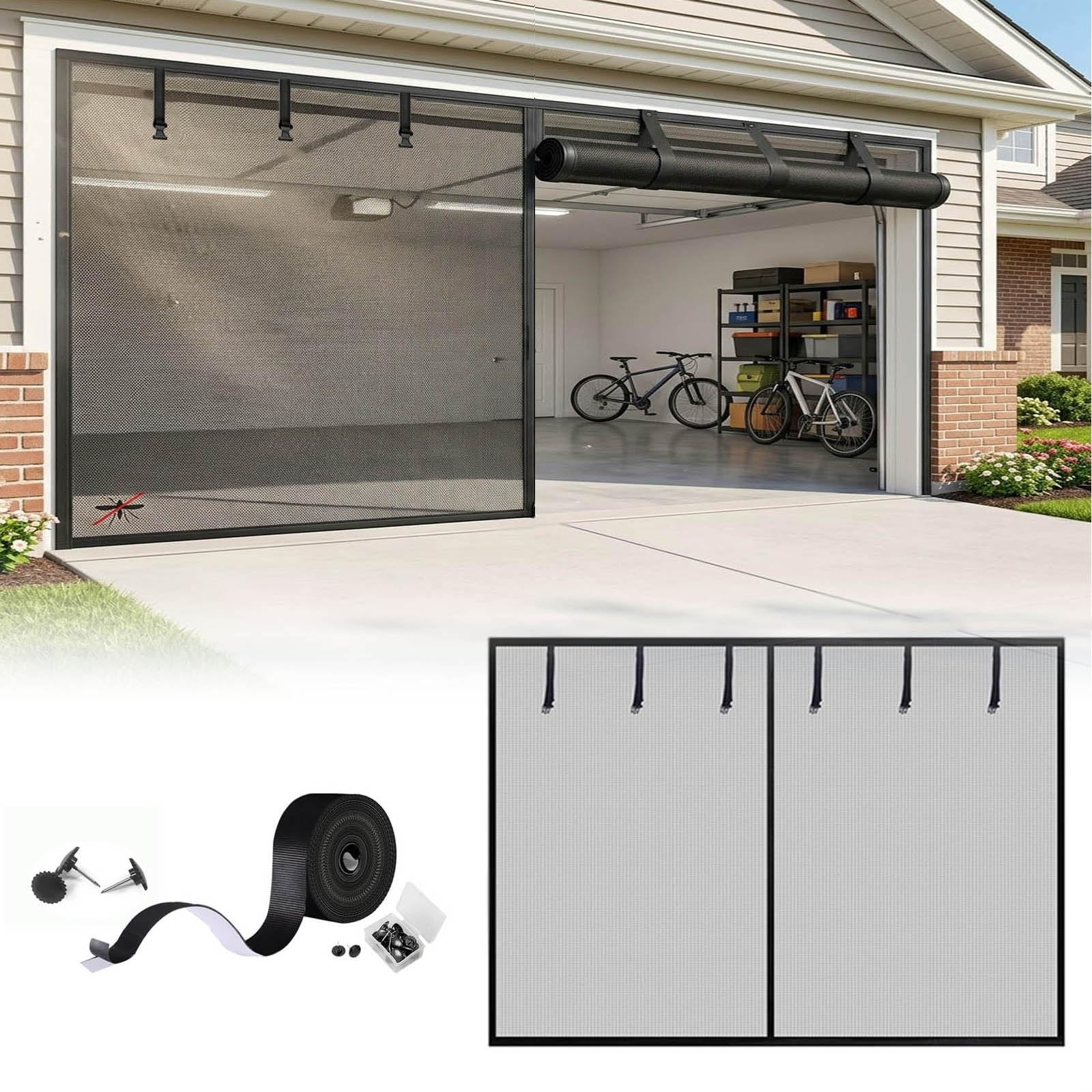 Moustiquaire garage magnétique pour stopper les insectes facilement