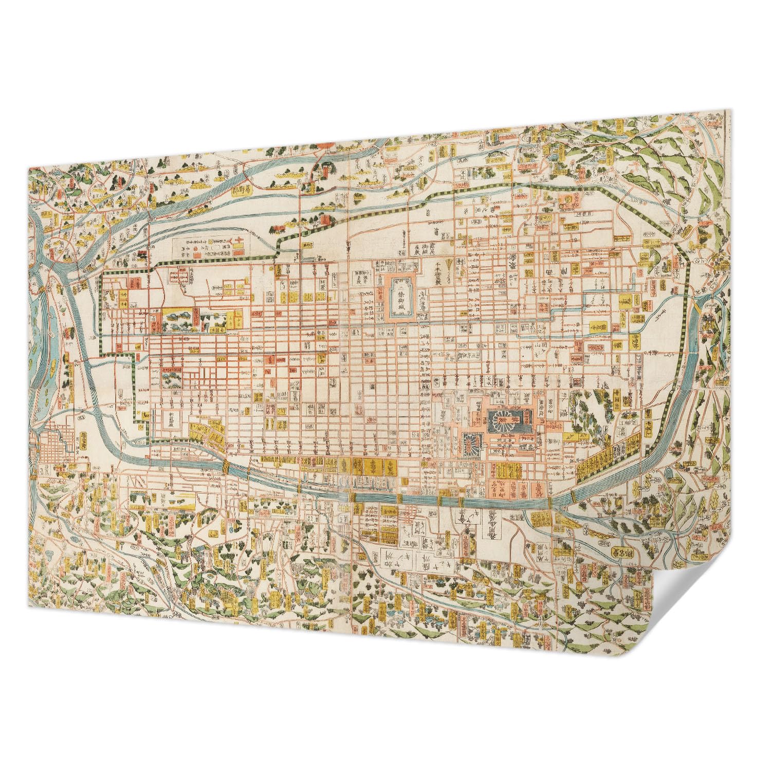 Carte ancienne décoration intérieure papier peint adhésif pour chambre