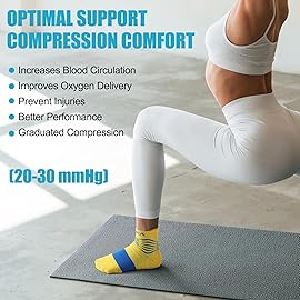 NEENCA Professional Compression Socks, Medical Athletic Ankle Socks for Injury Recovery & Pain Relief, Sports Protection, Circulation -1 Pair, 20-30 mmhg