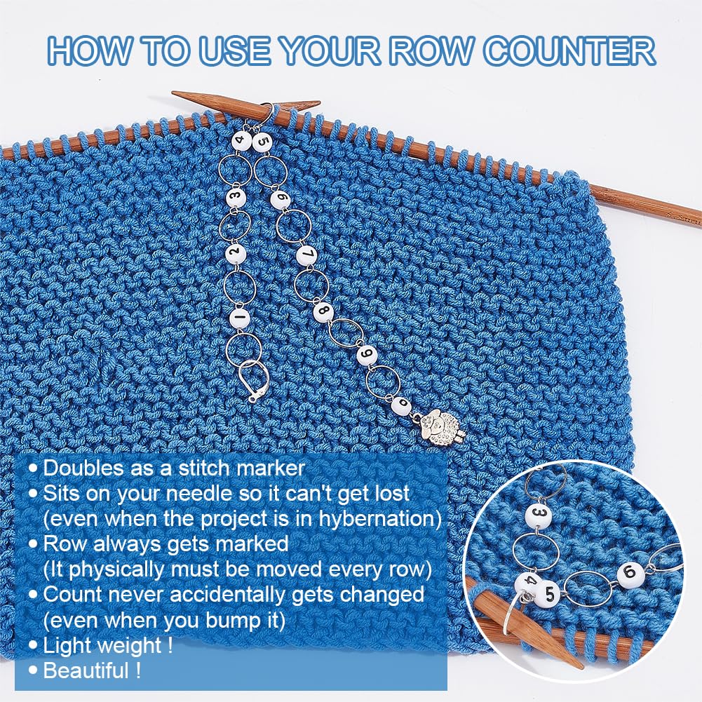 NBEADS 2 Pcs Chaînes De Compteur De Rangée De Tricot De