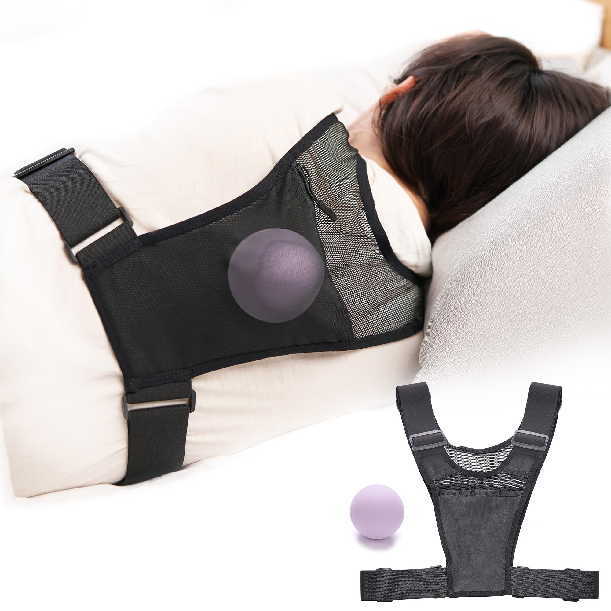 Gilet Anti Russamento Uomo | Dispositivo AntiRussamento Uomo per Dormire sul Fianco | Con Sfera per Evitare la Posizione Supina | Dispositivo Apnea Notturna | Leggero e Regolabile | Snoring Device