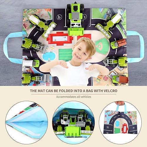 Miniatura 4 de seemiracle Juego de 11 piezas de juguete para camión de bebévehículo industrial agrícolabebé de 36 mesesniño de 3 años de edadbolsa de