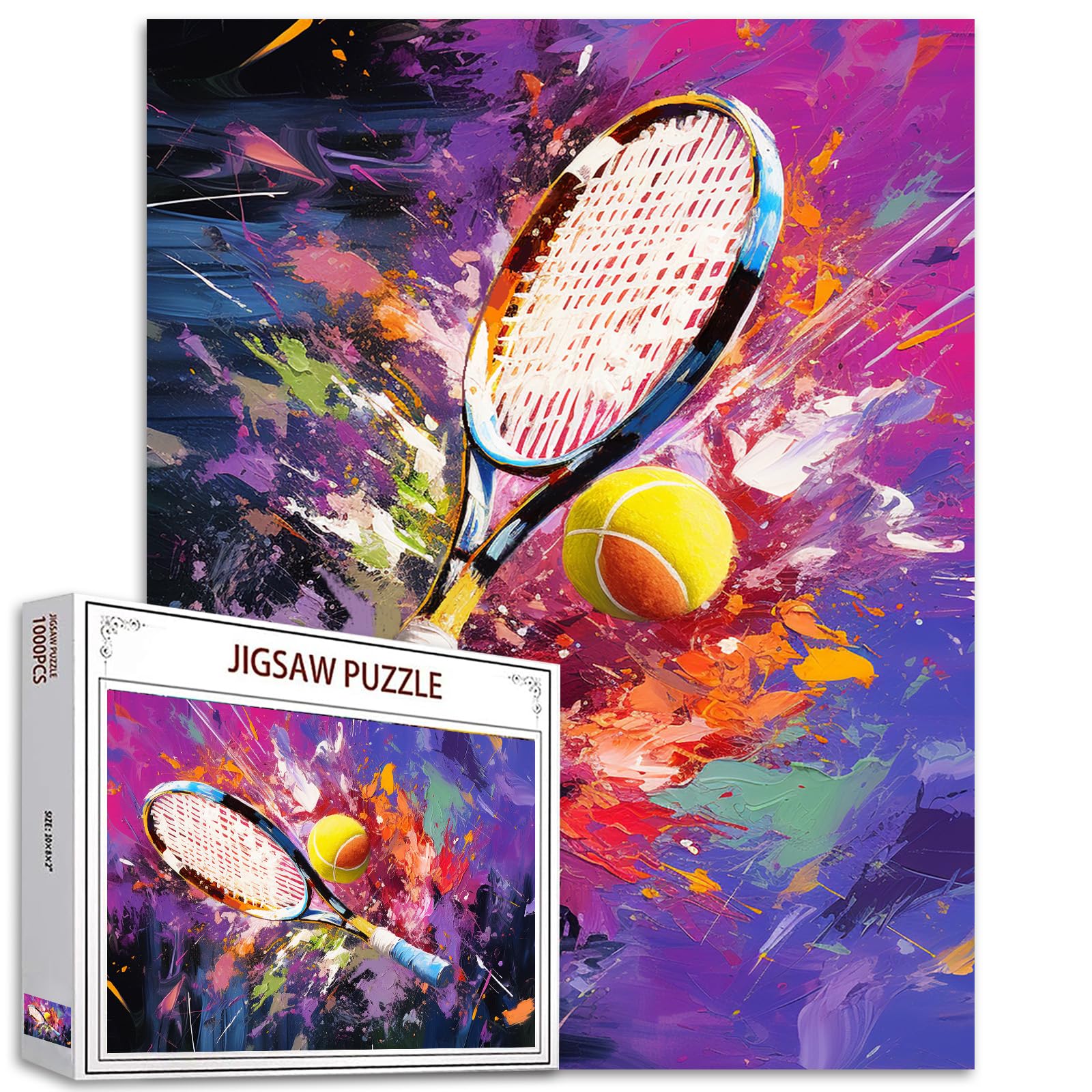 Tennis Ball Jigsaw Puzzle Graffiti Street Art 1000 Piece Jigsaw Puzzle for Adults Sport Puzzle Unique Gift for Boy&Man Ball Art Toys Puzzles Perfect for Game Nights Home Wall Decor โ image 1