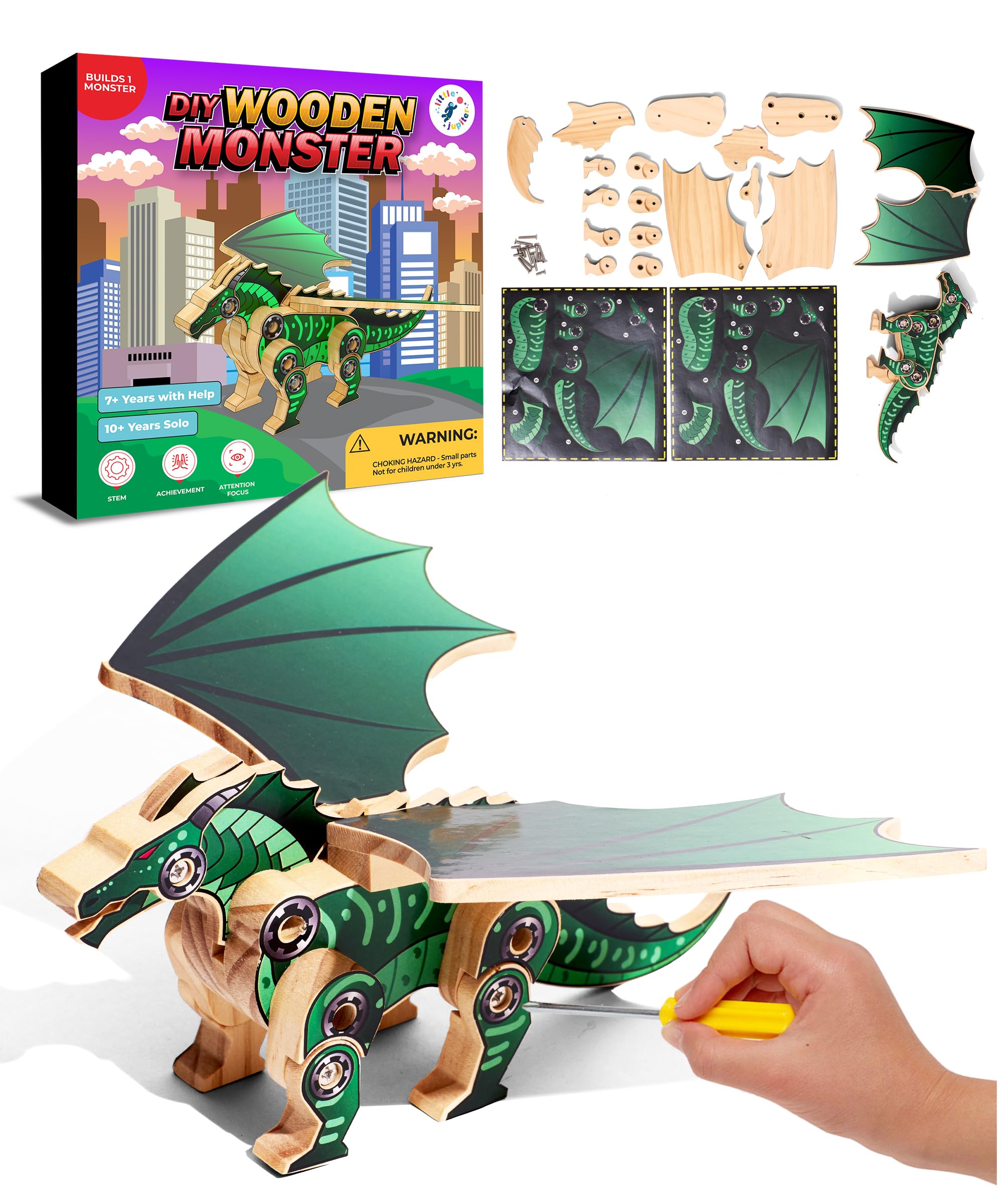 DIY Wooden Dinosaur Kit for Kids - Build Your Own! -7