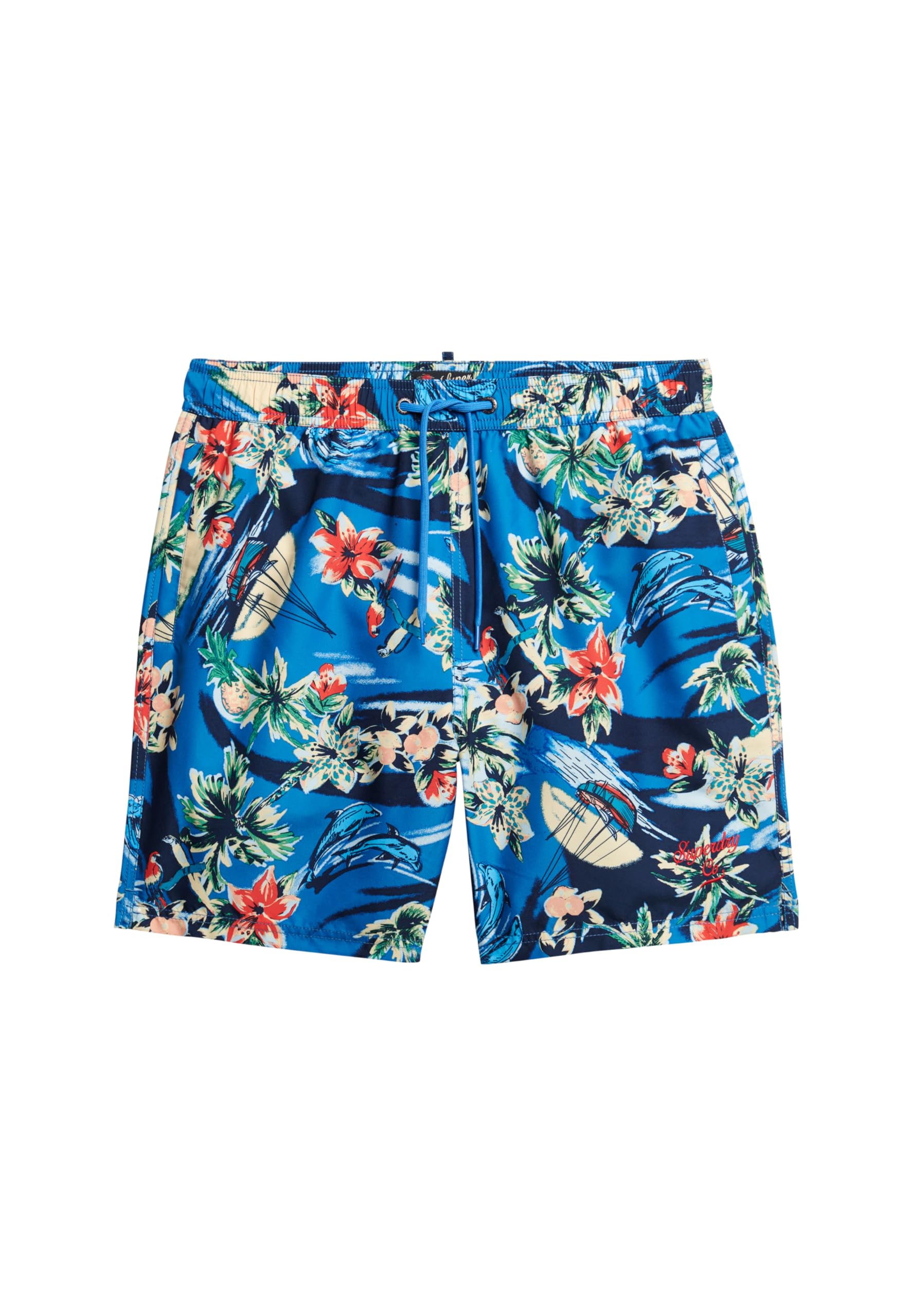 Superdry Men's Bleu Hawaiian Print Swim Shorts