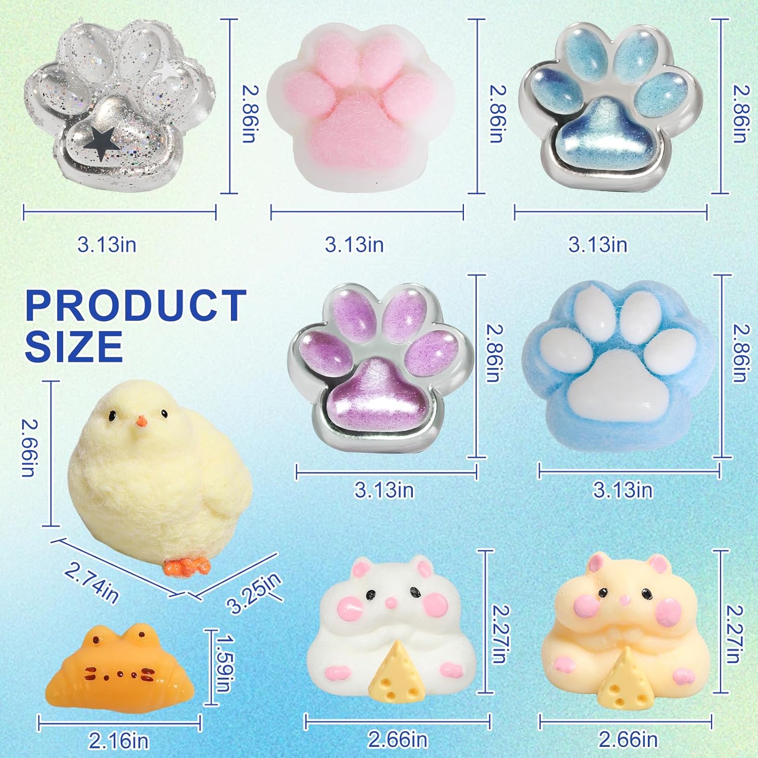 20pcs Squishy Pack,Fidget Toys Kit,Include taba Squishies Party Favors for Kids 4-8 8-12 Treasure Box Toys for Classroom Birthday Xmas Gifts Goodie Bag Stocking Stuffers for Teens (20pcs)
