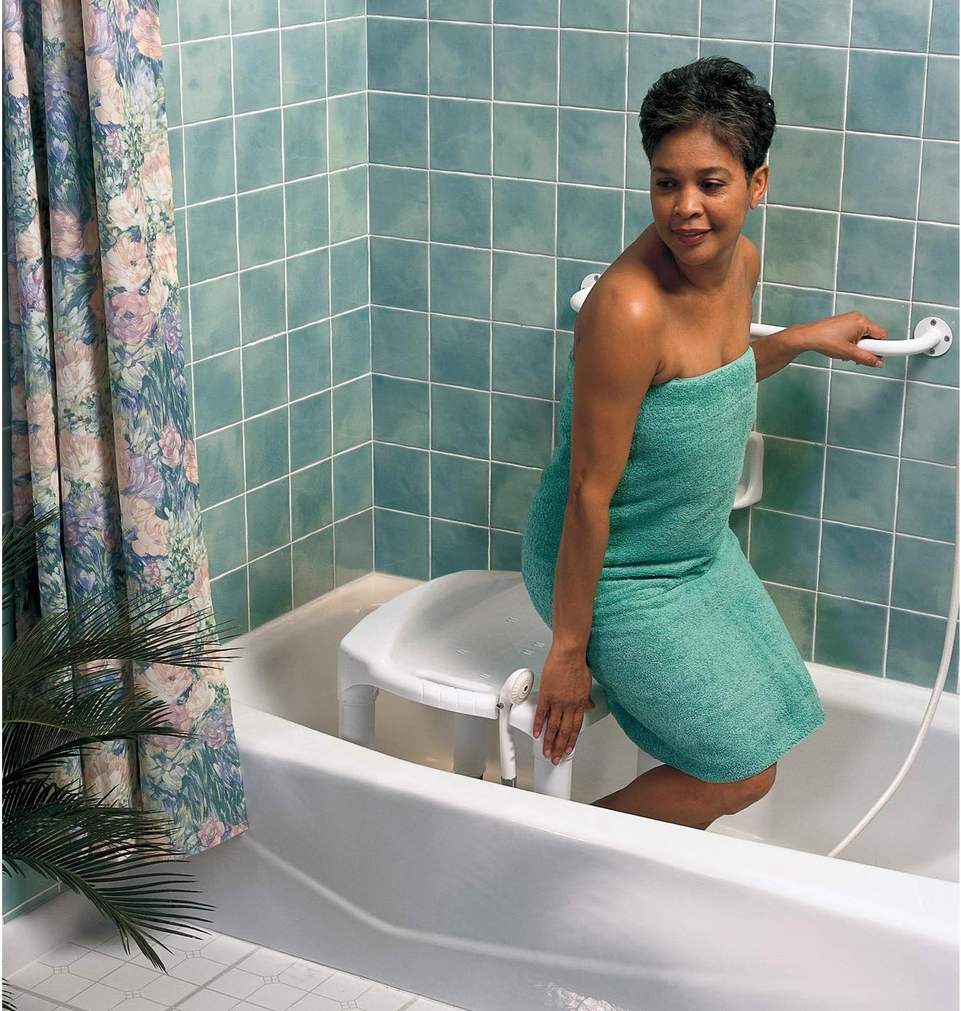 Carex Universal Bath Seat and Shower Chair, Heavy Duty Shower Bench for Bathtub, Safety Bath Seat Stool for Seniors and Disabled, Supports up to 400 lbs, Adjustable Height Shower Bench for Inside Tub