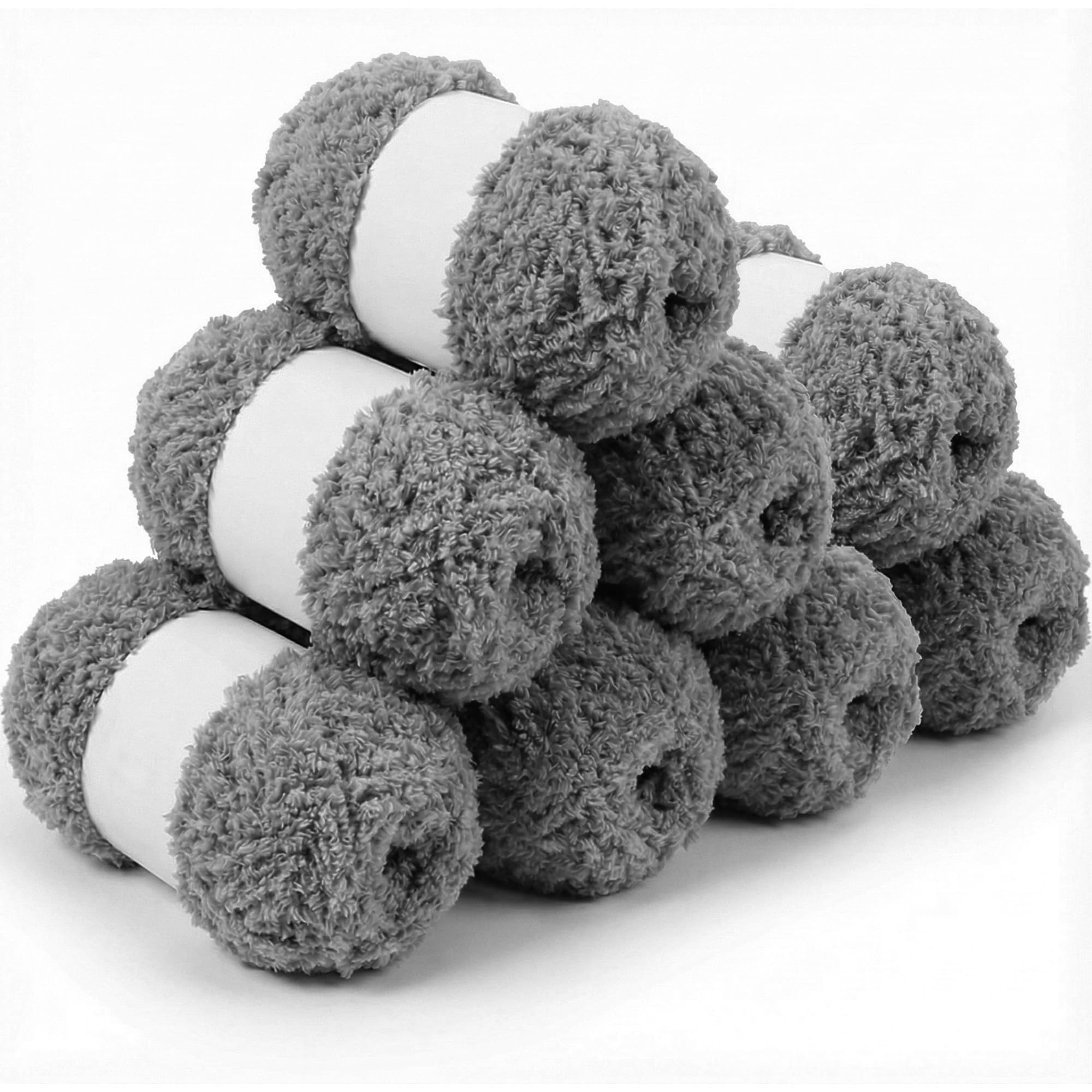 Lighterday Fluffy Yarn Set of 8×50g Chunky Yarn for Hand Knitting,Thick Fluffy Wool,Soft Chunky Wool for Crochet Blankets Scarves Hats Toys DIY Projects (8 Pack Dark Gray)