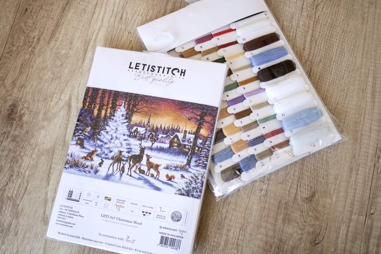 LetiStitch zestaw do haftu krzy?ykowego - LETI 947 Bo?e Narodzenie drewno