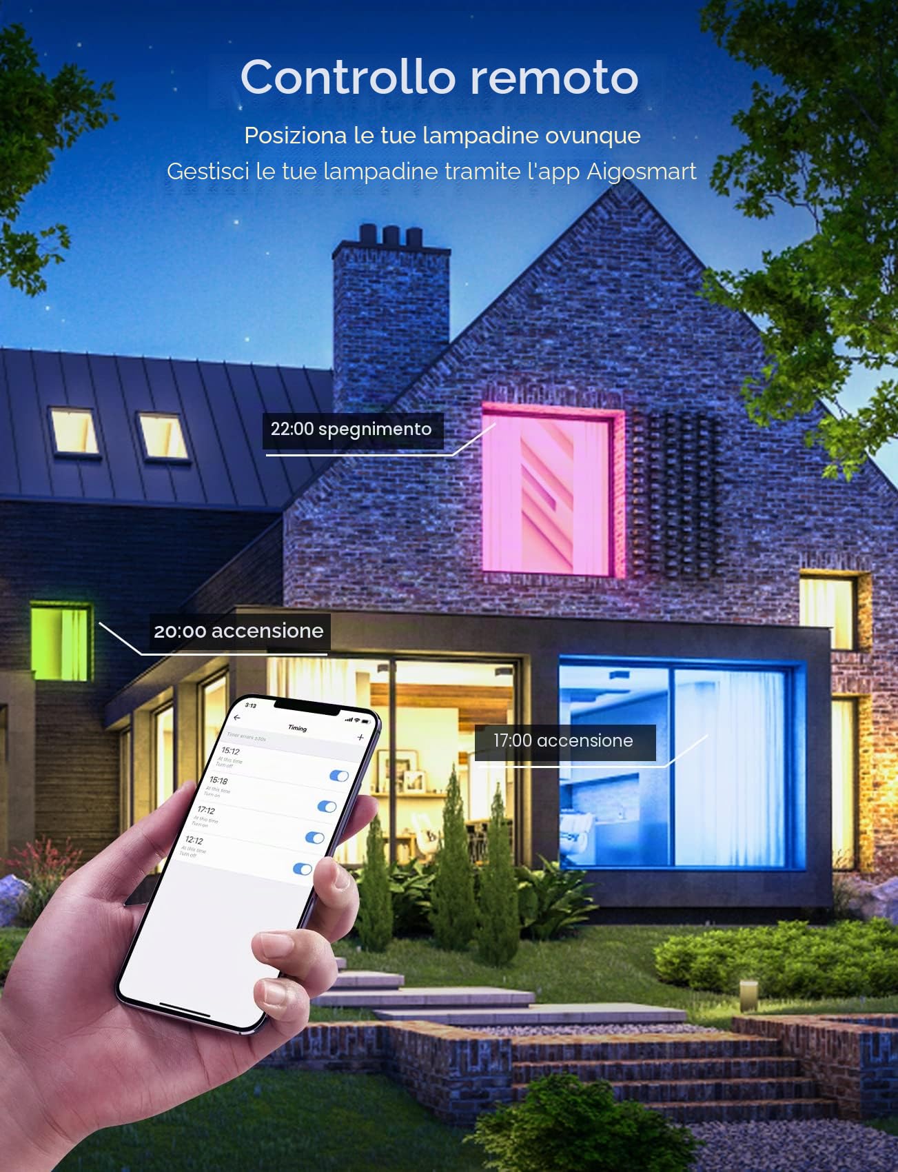 Aigostar Lampadine Alexa, Lampadine Wifi G45 E27 6.5W, Lampadina Smart RGBCW Compatibile con Alexa/Google Home, Nessun Hub Richiesto. Funzionamento a Distanza, Controllo Vocale, 6 Unità.