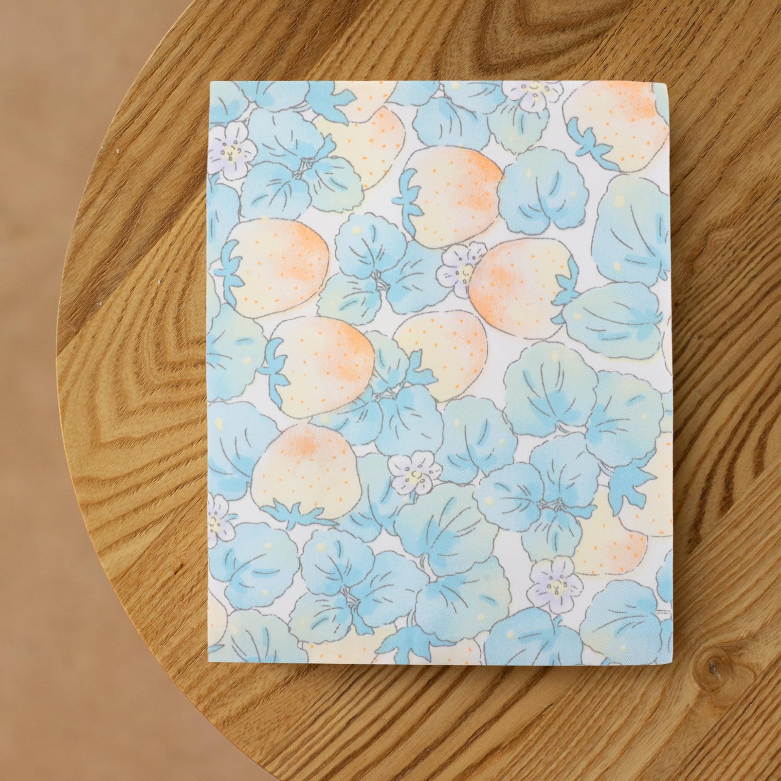 3pièces Couverture Réutilisable Pour Housse Décorative Pour Et Cahiers Lavable Pour Étudiants Motif Fraise Bleue