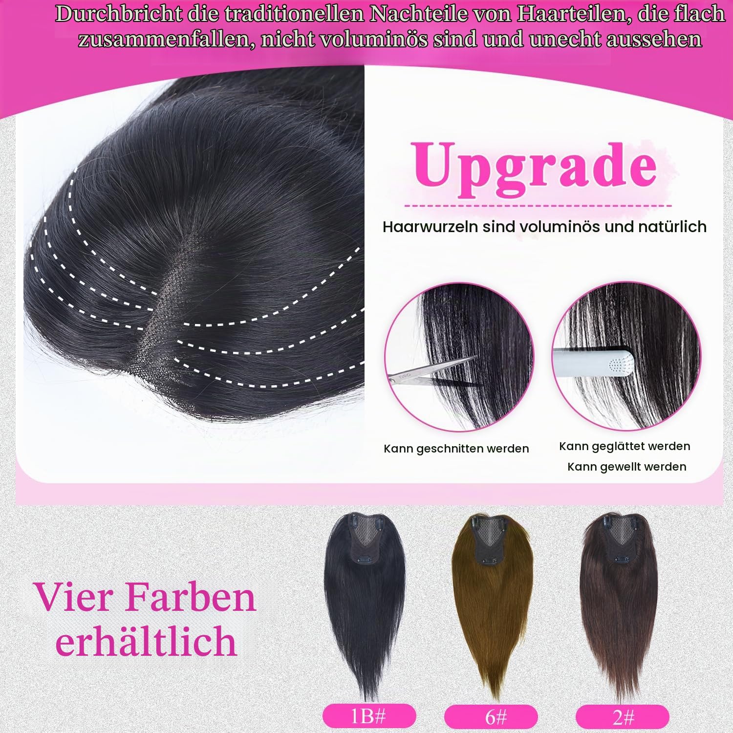 Haarteile für Frauen aus echtem menschlichem Haar Topper für schüttere Kronen unsichtbare Aufwertung handgeknotete Schweizer Spitzenbasis Haarteile ohne Pony realistische Haaransatzlinie Natürliche