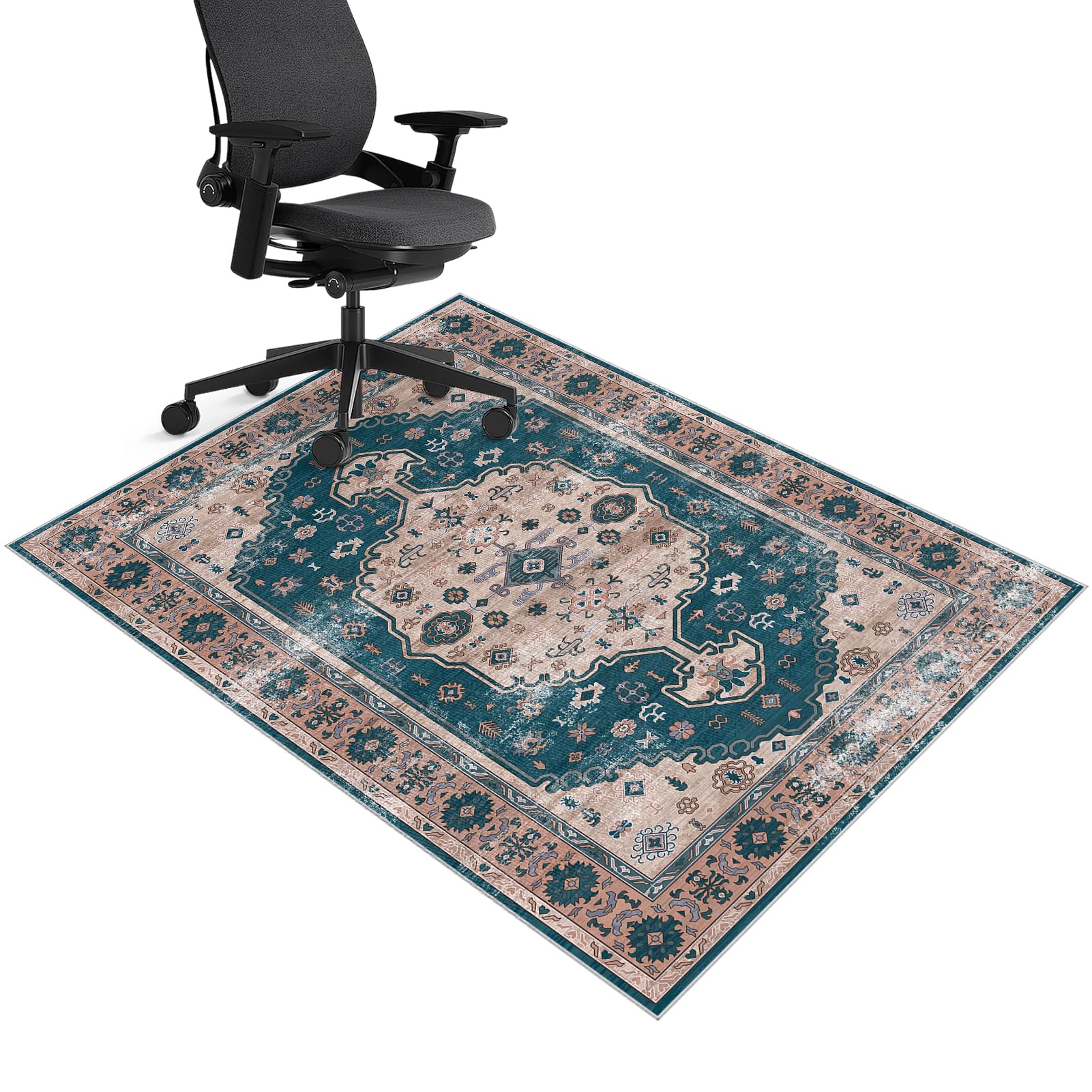Tapis Protection Sol Chaise Bureau, Tapis Chaise de Bureau Gaming, Tapis de Sol pour Fauteuil, Tapis de Sol Bureau Tissu, Tapis de Protection en Bois/carrelage pour Bureau et Maison 130 x 160 cm