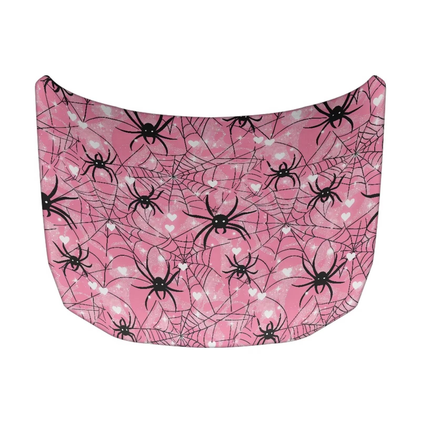 Car Hood Cover Pink Spider Web Print Car Hood Protector Waterproof Universal Automotive Exterior Accessories Halloween Decorations for Compact Vehicles Sedans Trucks SUVs Pickup (59×39 Inch)