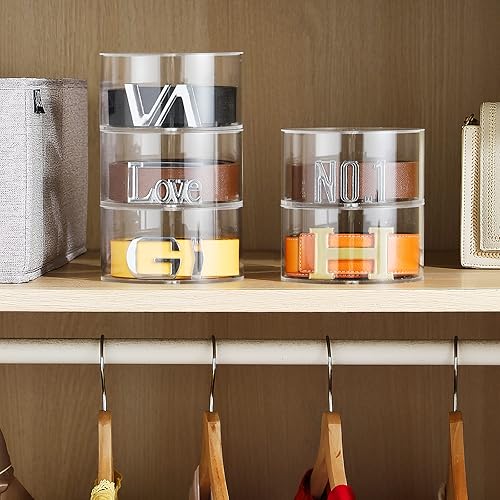 Miniatura 5 de Organizador de 3 capas de acrílico para cinturón con soporte de almacenamiento magnético para accesorios como relojes, joyas, maquillaje, pulseras,