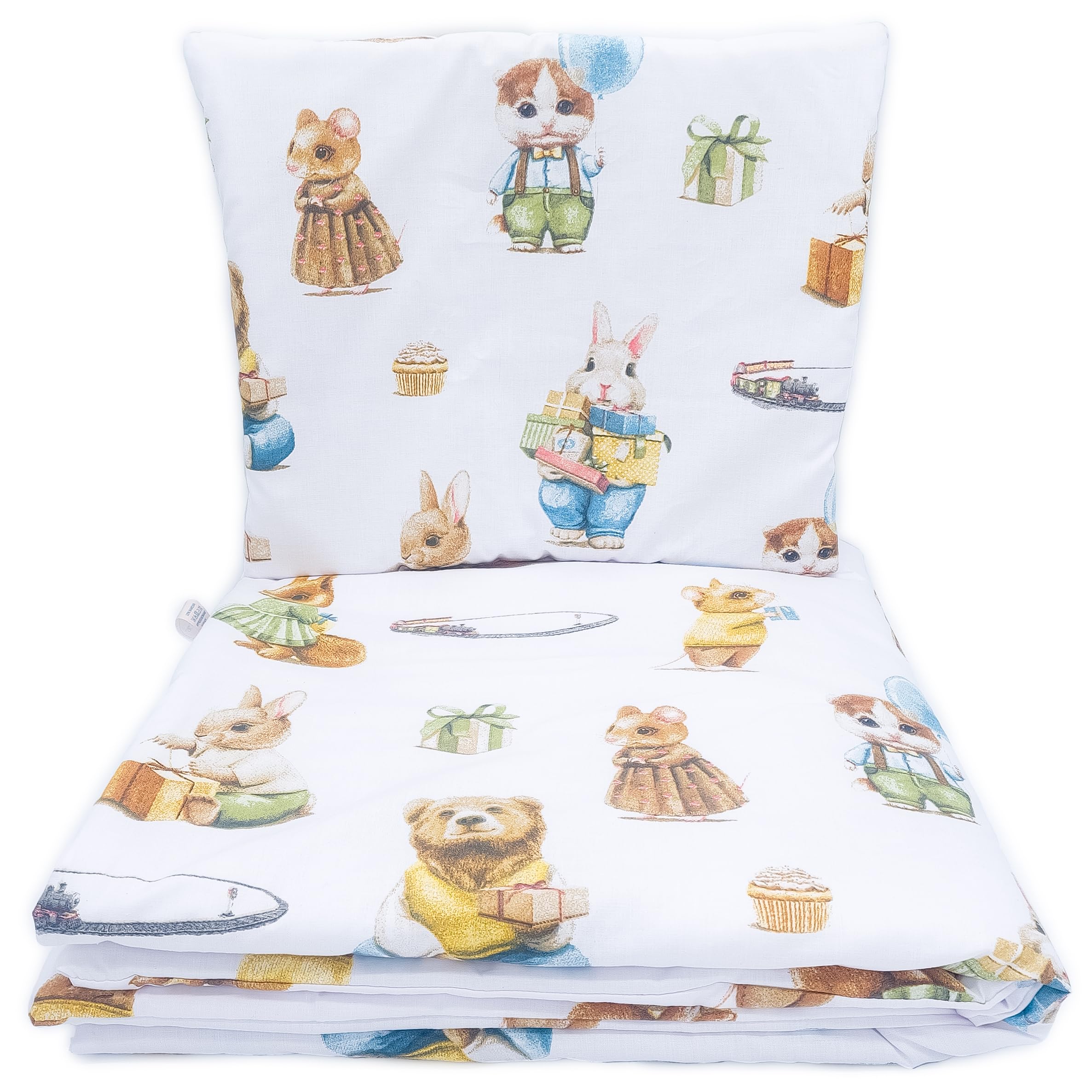Baby's Comfort Bedding Set Duvet Cover (90 x 120 cm) + Pillowcase (40 x 60 cm), Animals in clothes