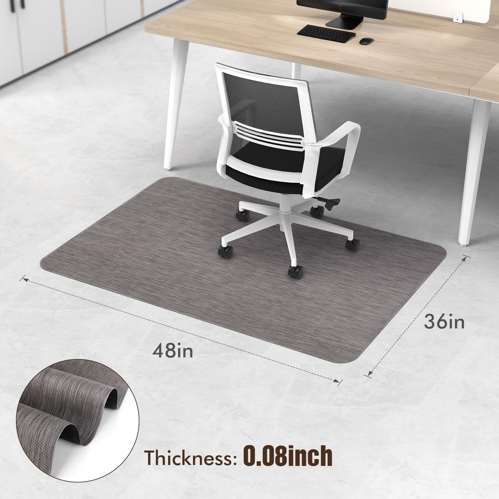 Blvornl Office Chair Mat for Hardwood Floor 36 x 48 Desk Computer Chair Mat for Hard Wood and — view 4