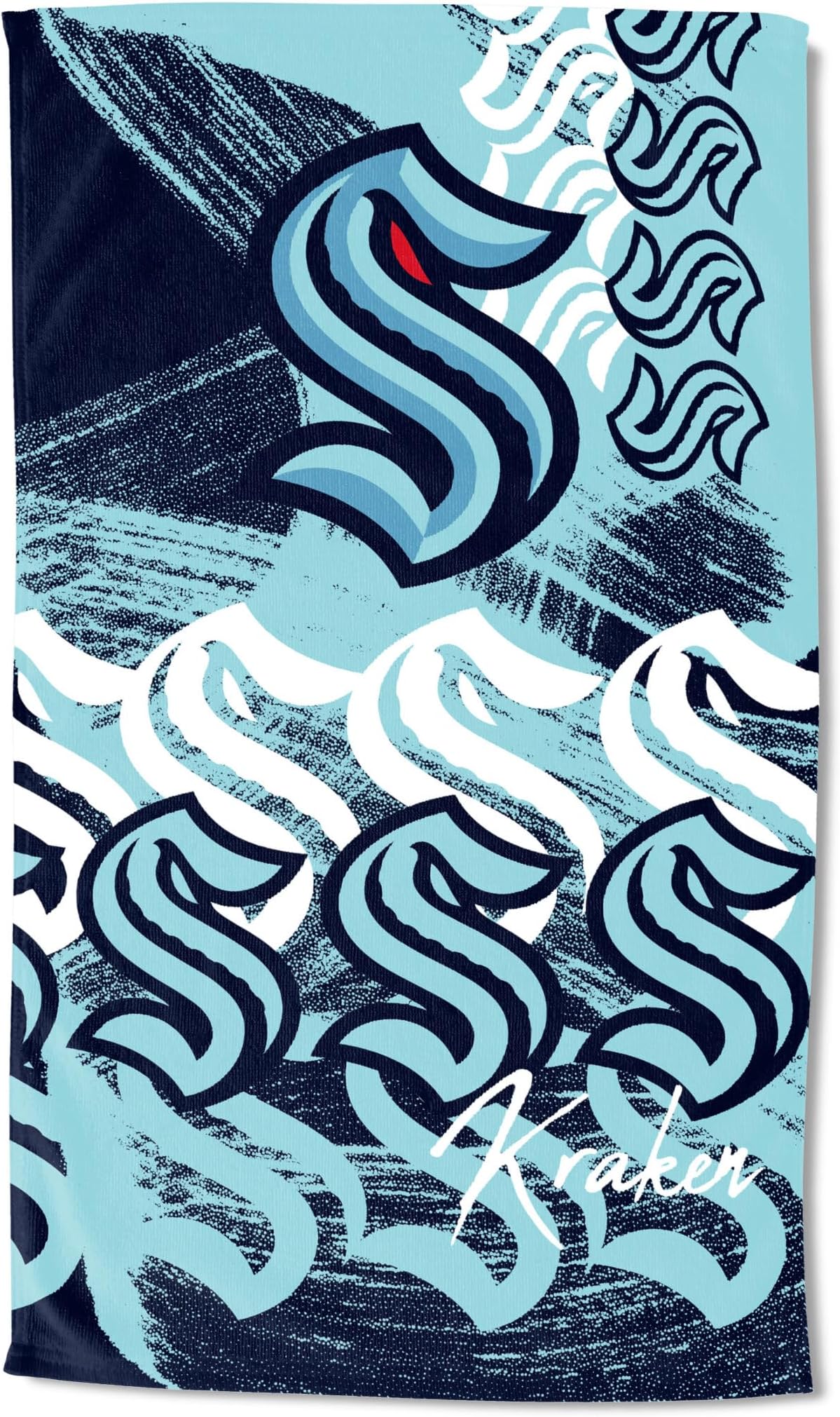 Northwest NHL Seattle Kraken Oversized Microfiber Beach Towel, 40 x 72 Inches – Quick Dry, Sand Resistant, Lightweight, Highly Absorbent, Distorter Design