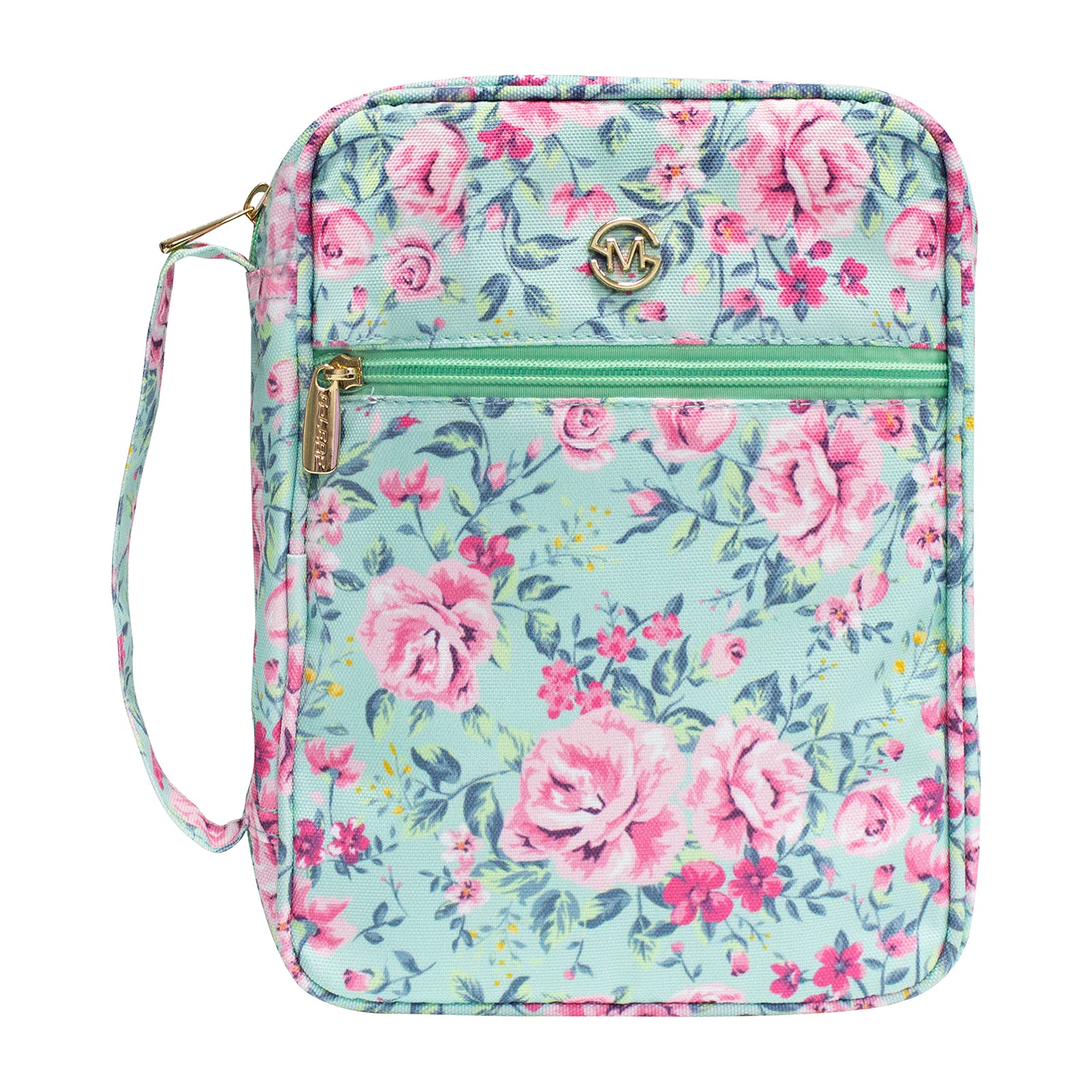 G-LEAF Bible Cover Case/Book Cover, Bible Case for Women Girls, Bible Cover Bags Floral Pattern With Handle Fits for Standard Size Bible, 9.5x6.7x2.5
