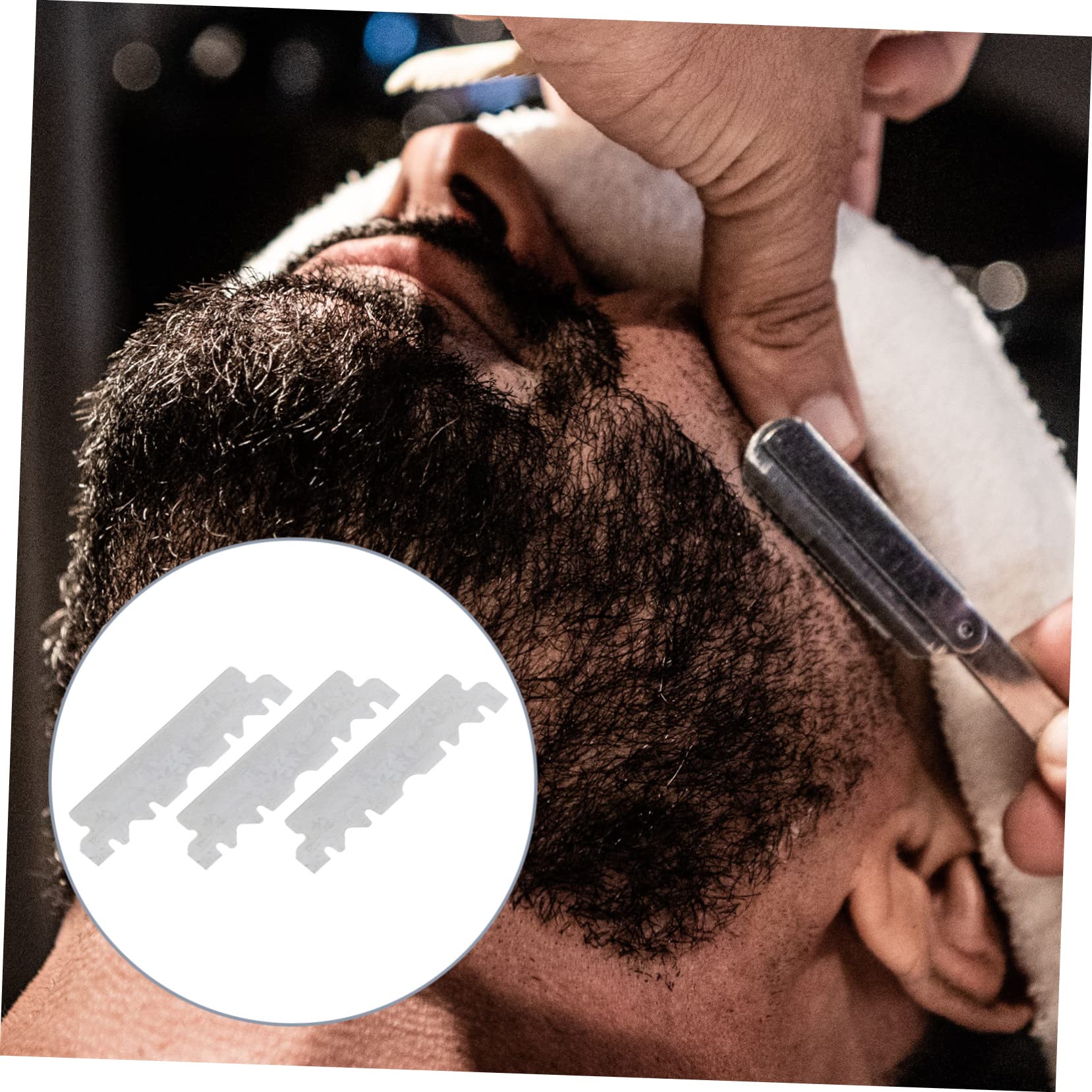 BESTYASH 3 Series Cuchilla De Afeitar Hombres Cabello Soltero Maquinillas De Afeitar Maquinilla De Afeitar Derecho Barcera De Afeitar Acero Inoxidable Plata 100 Piezas*3