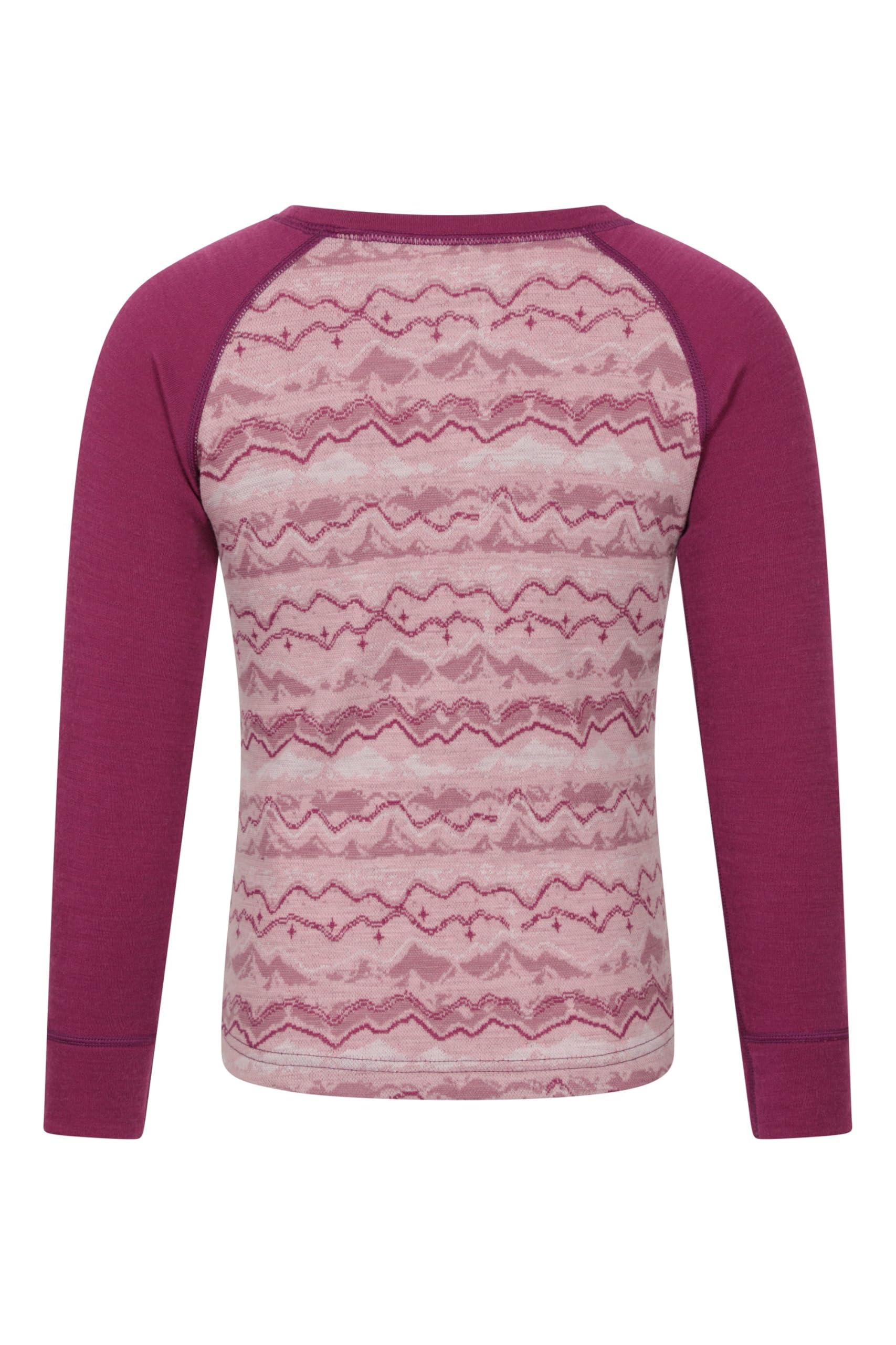 Mountain Warehouse Jaquard Kinder Merino Baselayer-Set Hellrosa 140